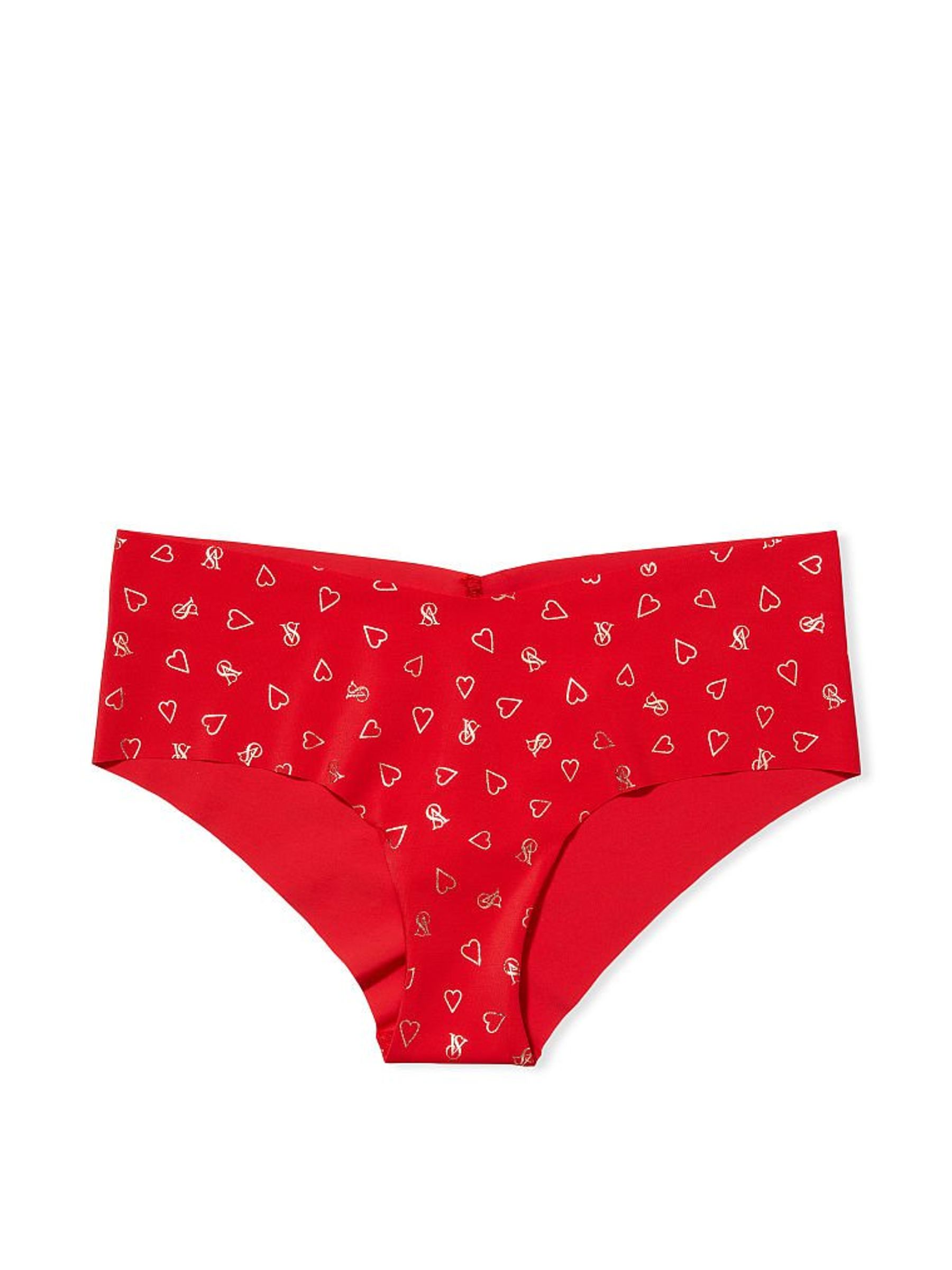 Lipstick Red Hearts Noshow Shimmer Cheeky Knickers - Image 3 of 3