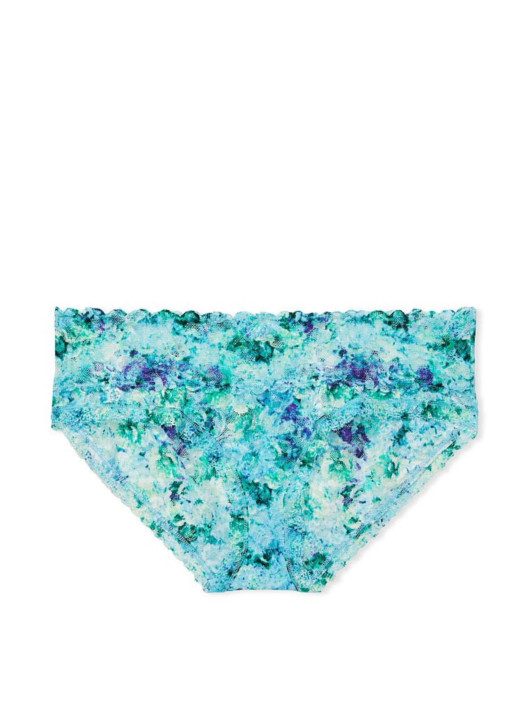 Aqua Floral Blue Floral Lace Hipster Knickers - Image 3 of 3