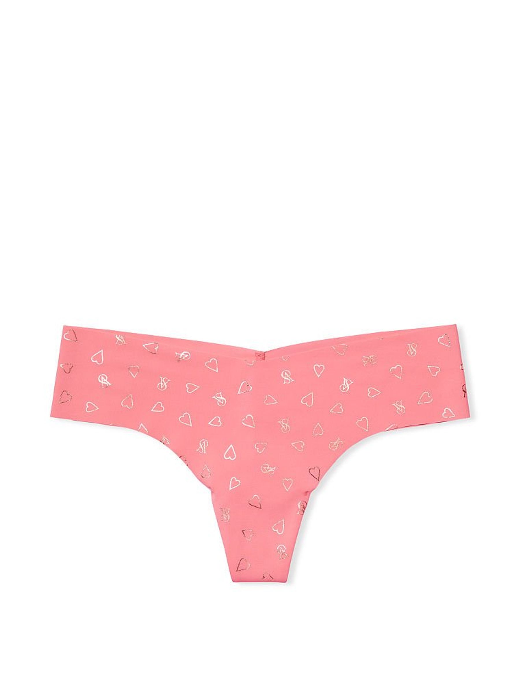 Pink Cocktail Vs Hearts Noshow Shimmer Thong Knickers - Image 3 of 3
