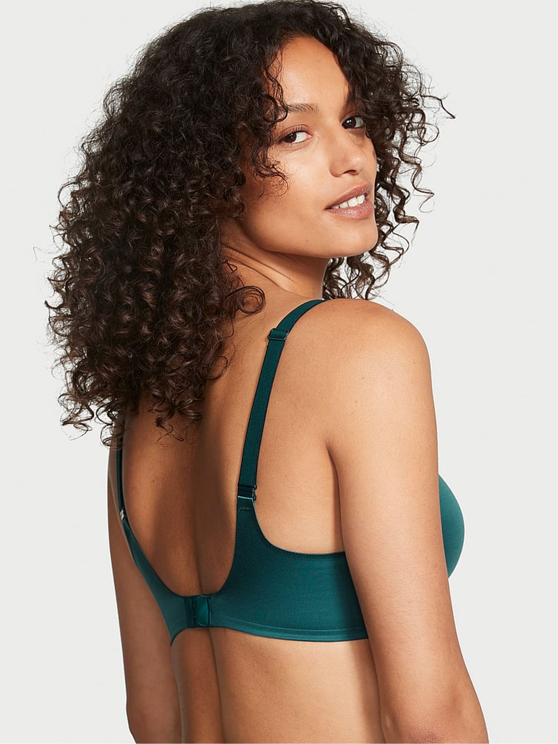Black Ivy Green Lightly Lined Plunge Non Wired Bra - Image 2 of 3