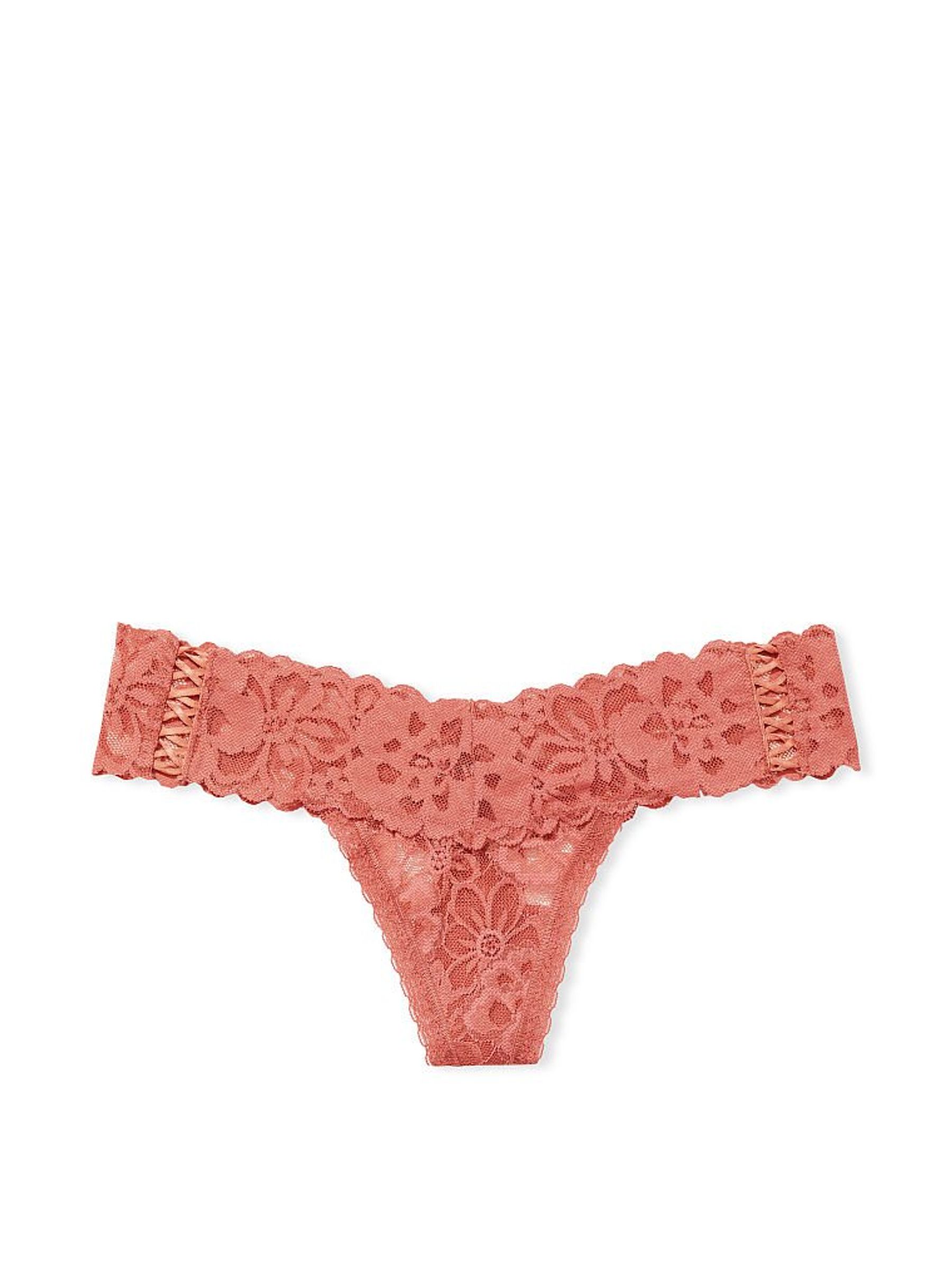 Canyon Rose Pink Lace Thong Knickers - Image 3 of 3