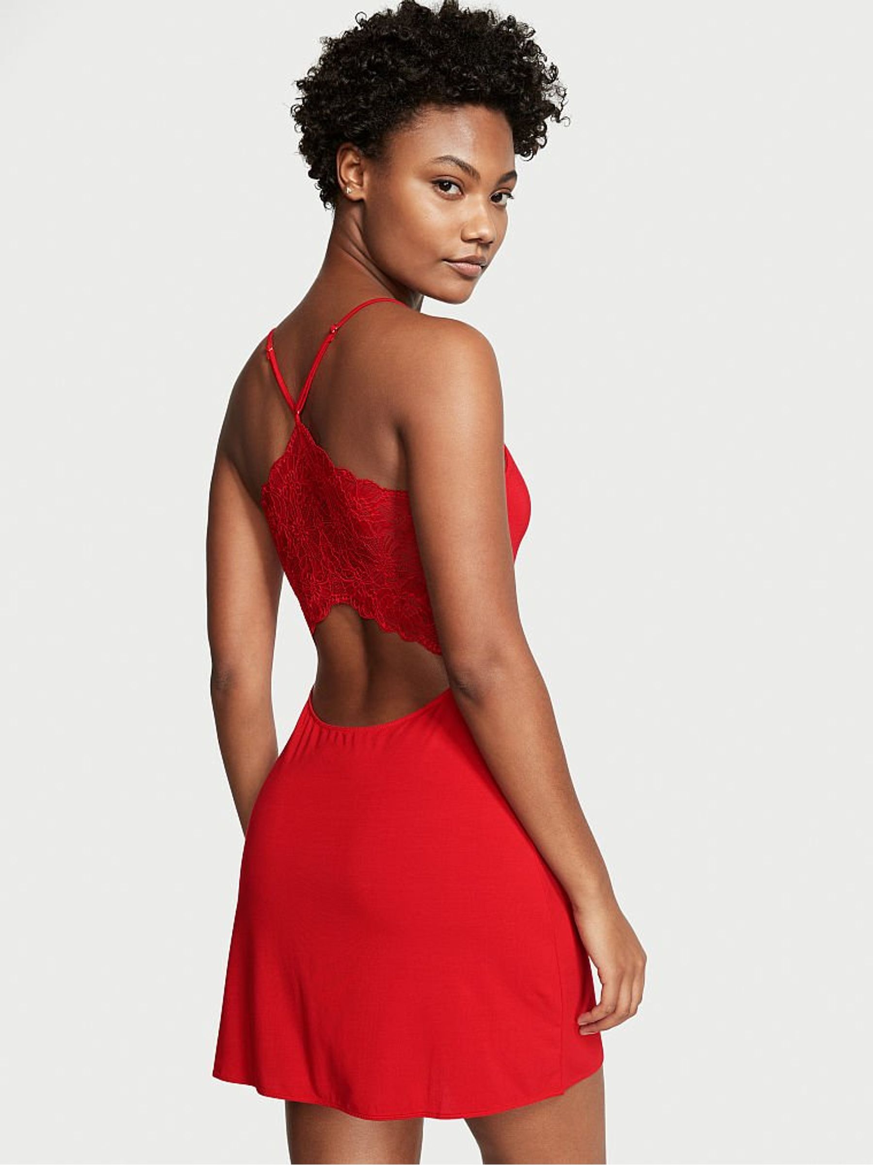 Lipstick Modal Lace Mini Slip - Image 2 of 4