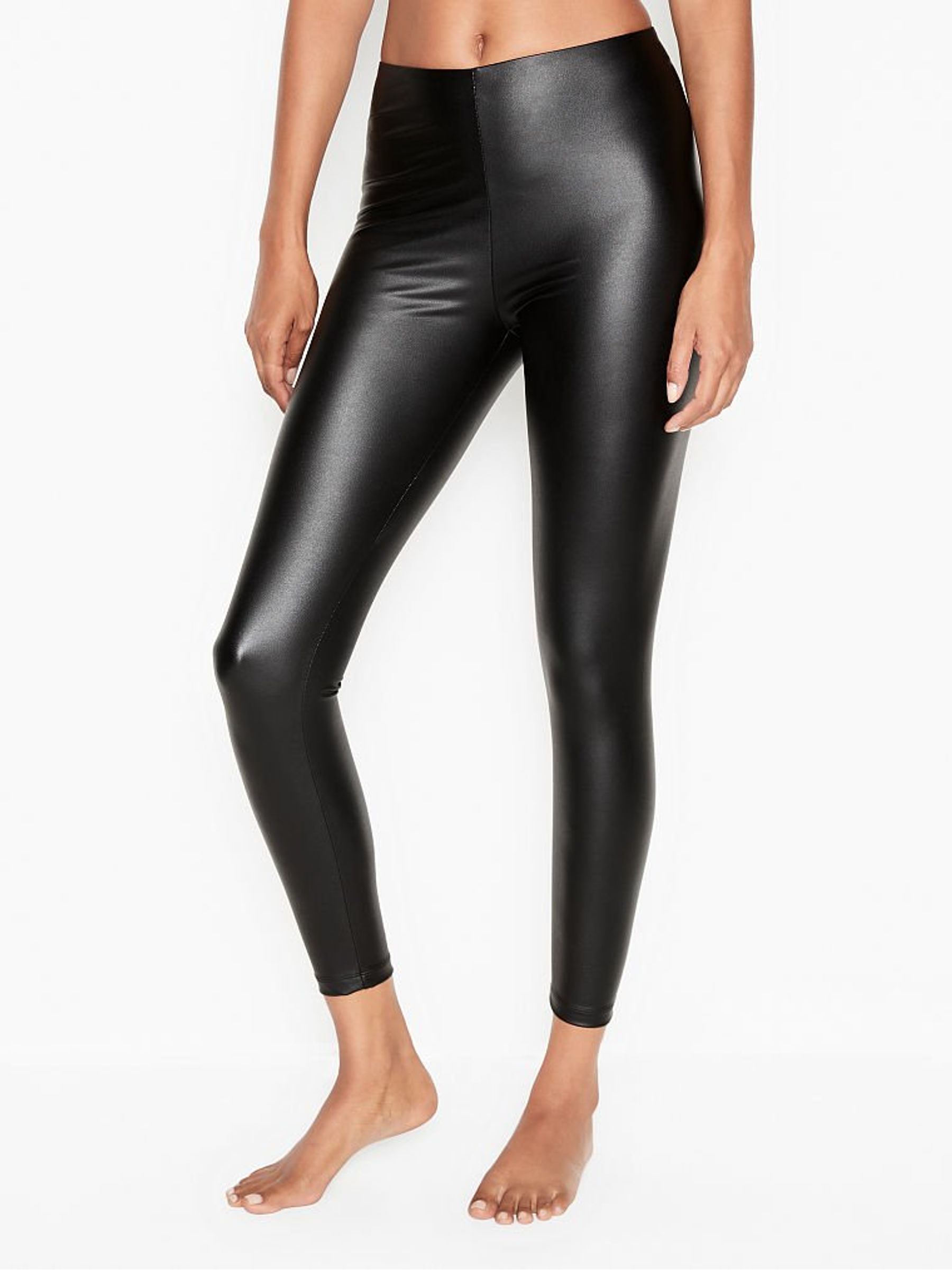 Pure Black Faux Leather Legging - Image 1 of 3