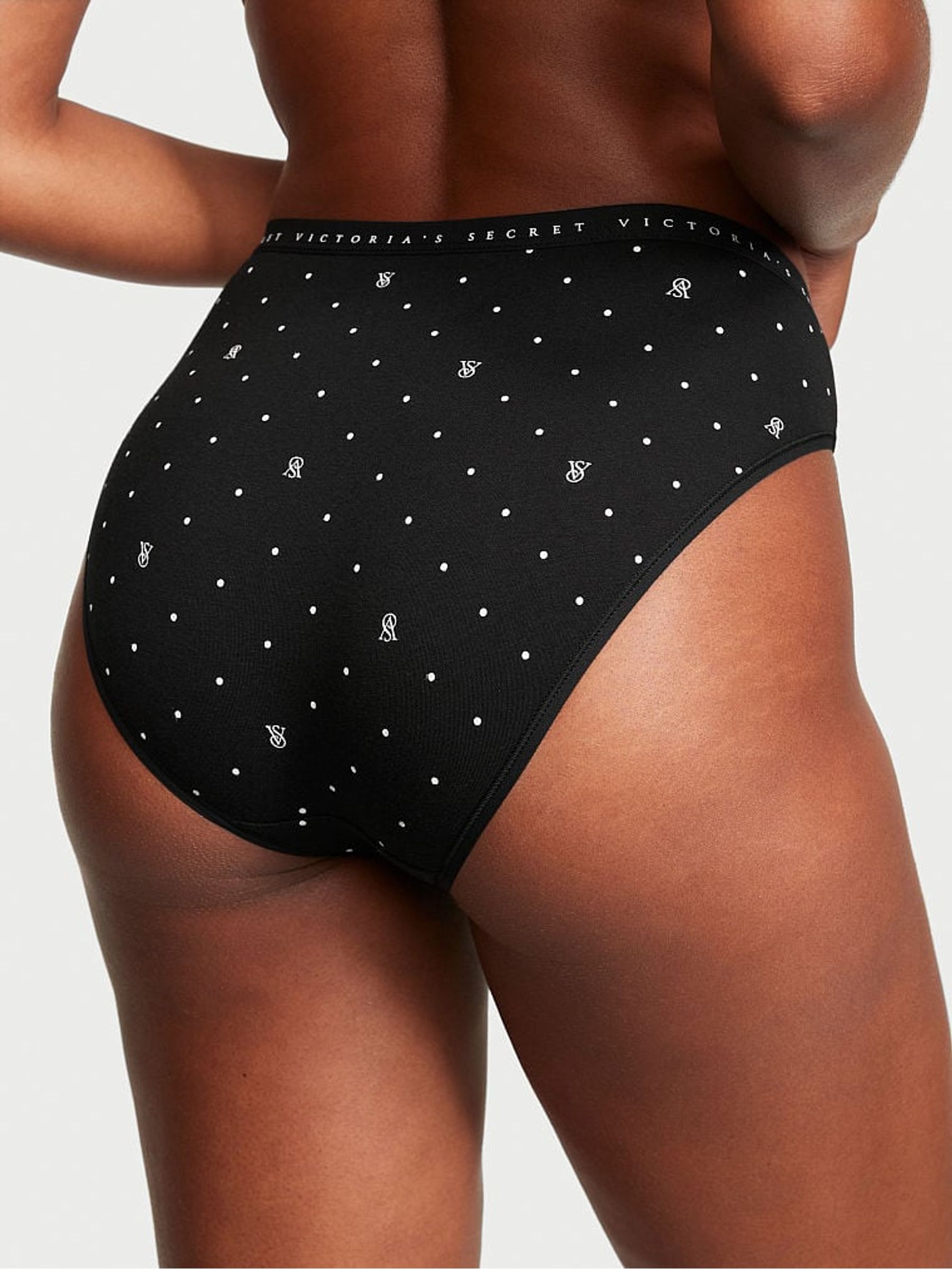 Black Logo Dot Stretch Cotton High Leg Brief Knickers - Image 2 of 3