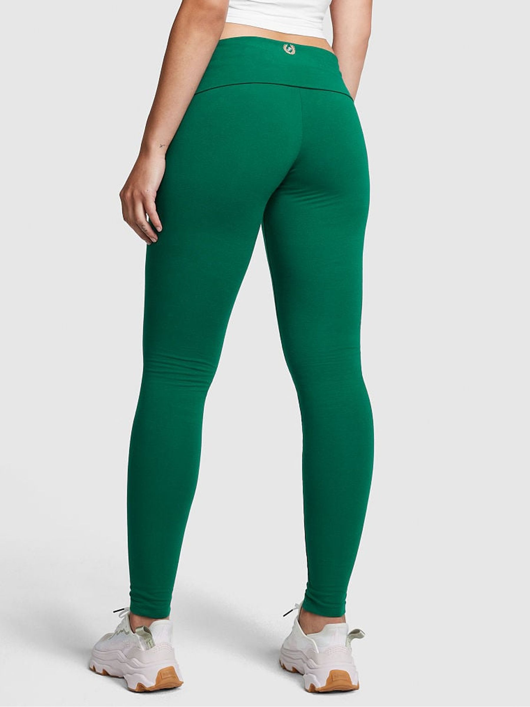 Garnet Green Cotton Foldover Legging - Image 2 of 3