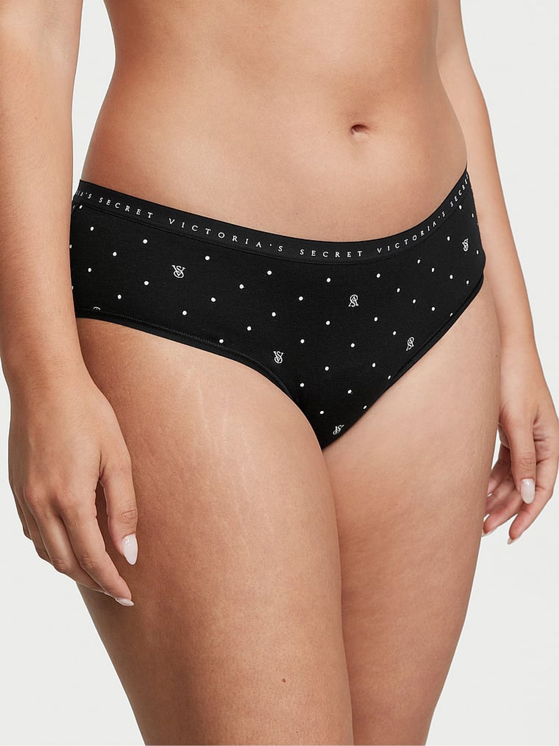 Black Vs Lockup Dot Smooth Stretch Cotton Hipster Knickers - Image 1 of 3