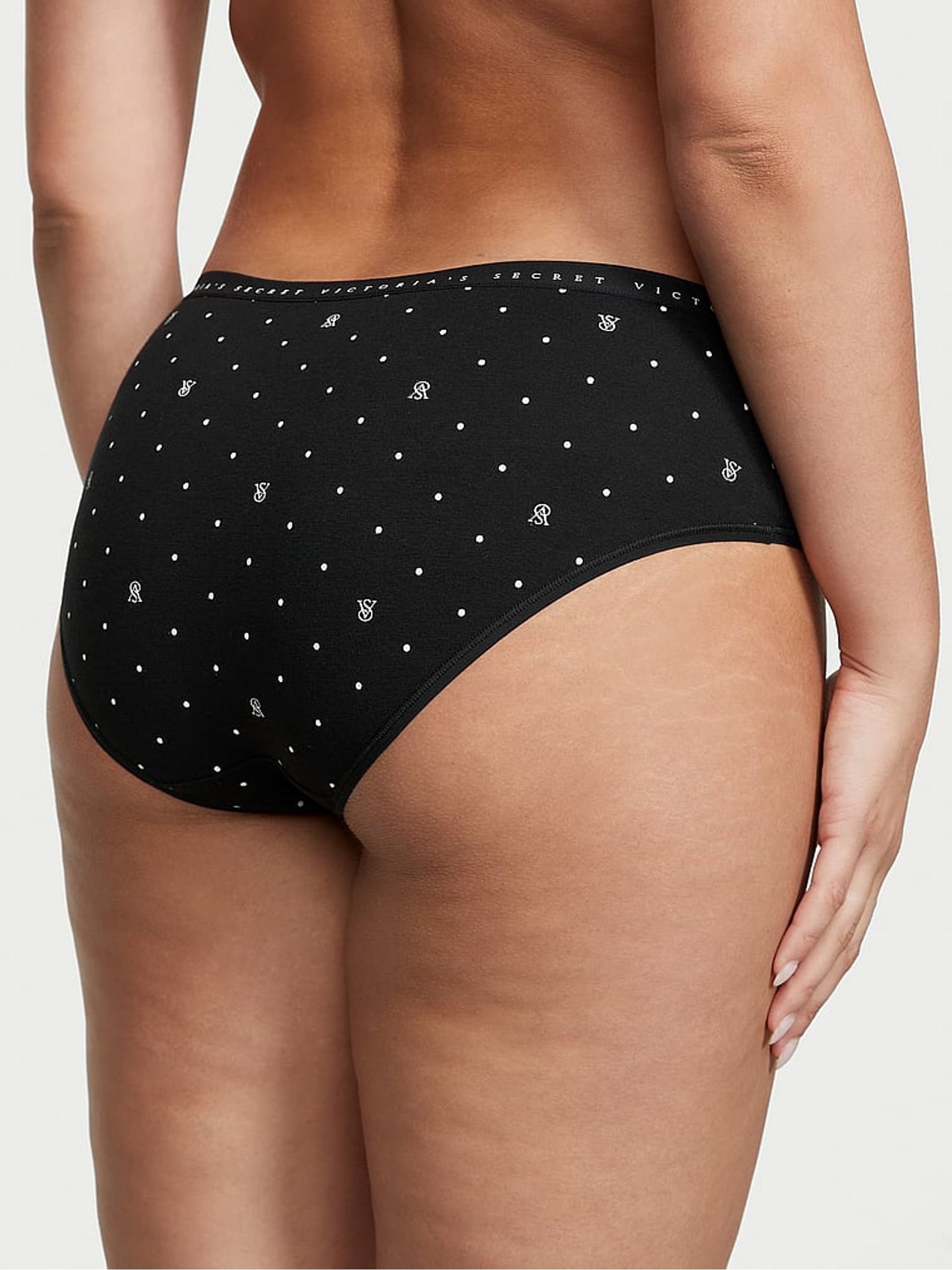 Black Vs Lockup Dot Smooth Stretch Cotton Hipster Knickers - Image 2 of 3