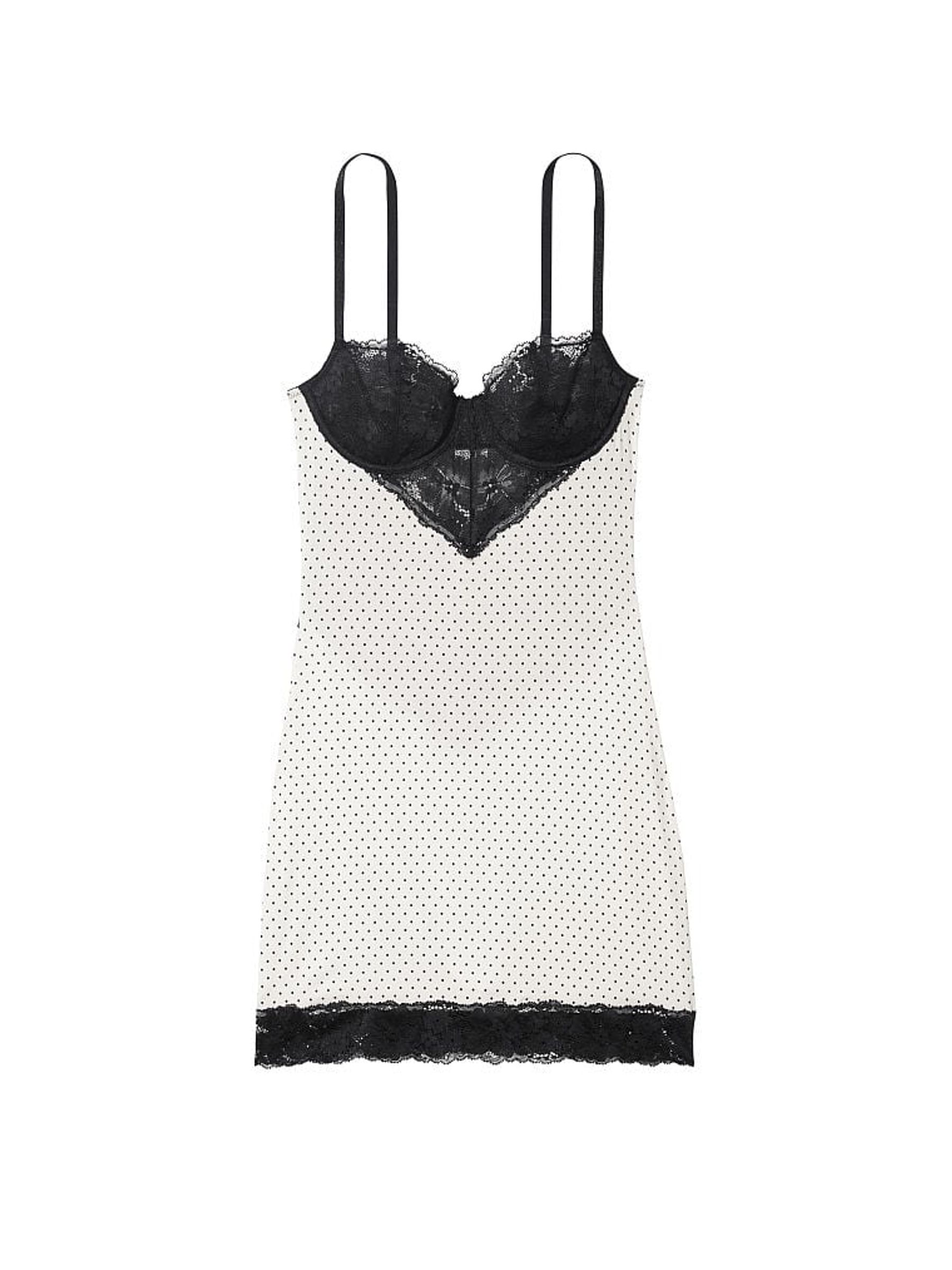 Mini Pin Dot White Modal Lace Mini Slip - Image 3 of 3