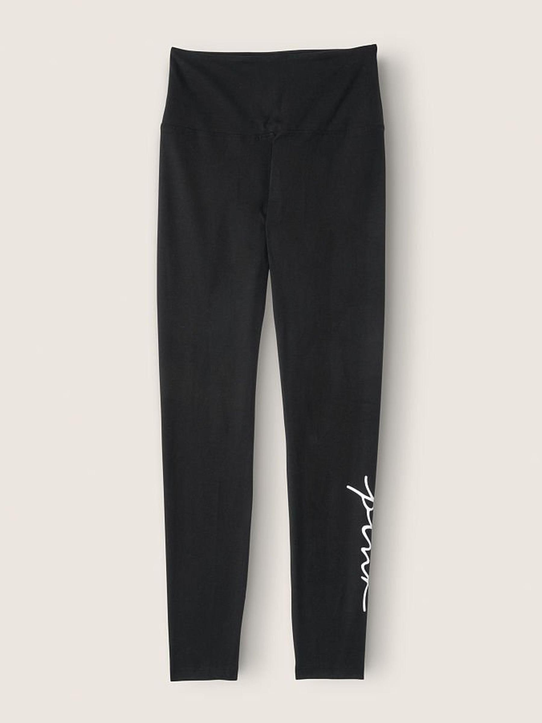 Pure Black with Graphic Cotton High Waist Full Length Legging - Image 3 of 4
