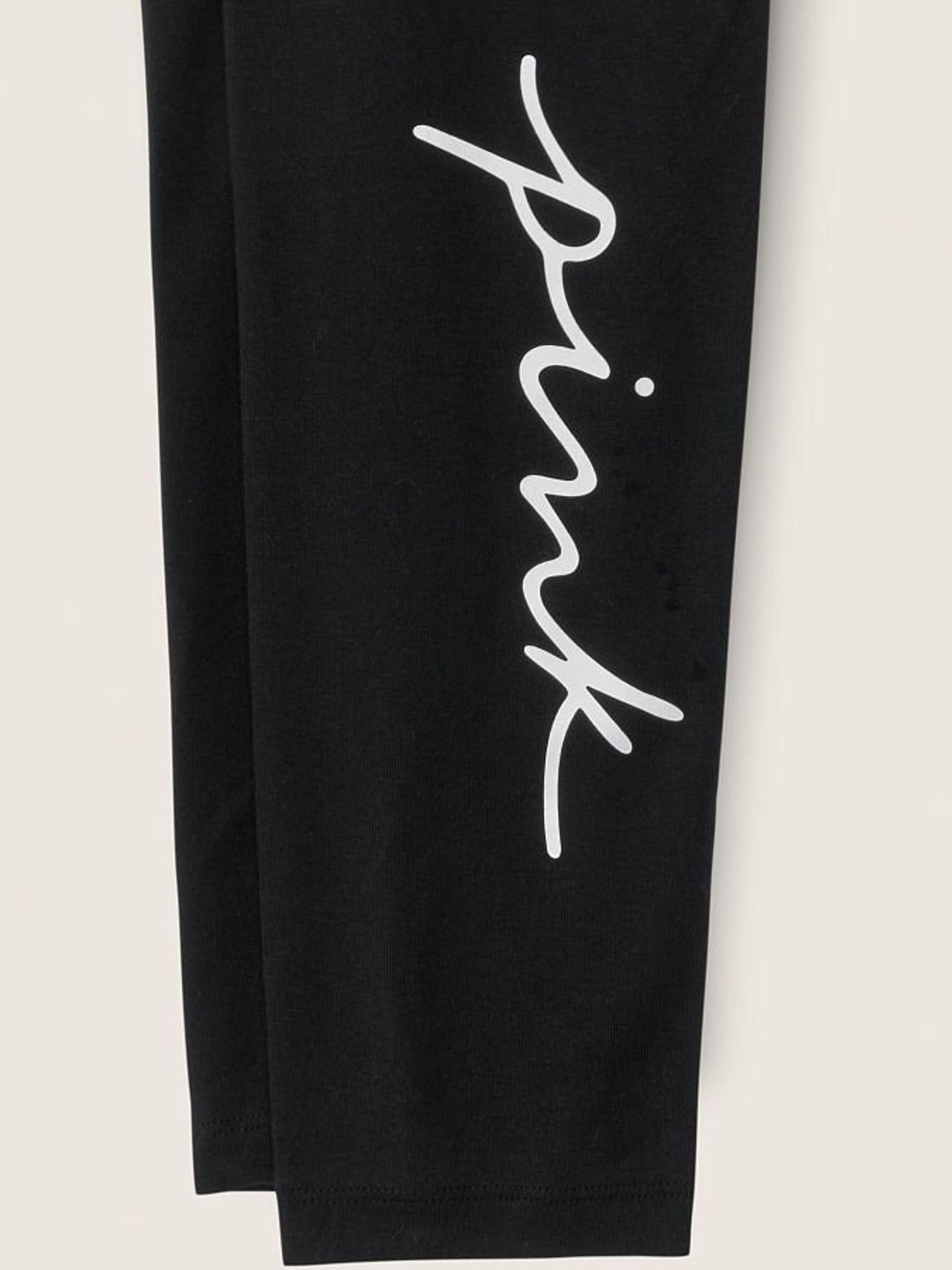 Pure Black with Graphic Cotton High Waist Full Length Legging - Image 4 of 4
