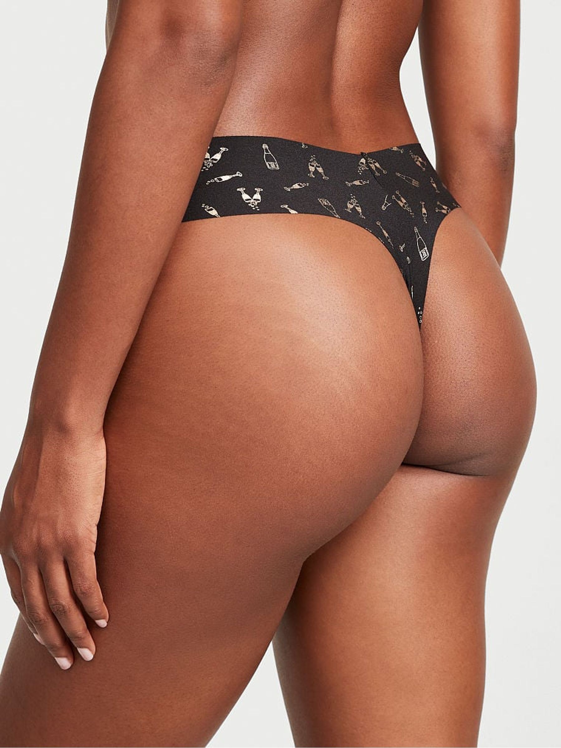 Black Cheers Smooth Thong Knickers - Image 2 of 3