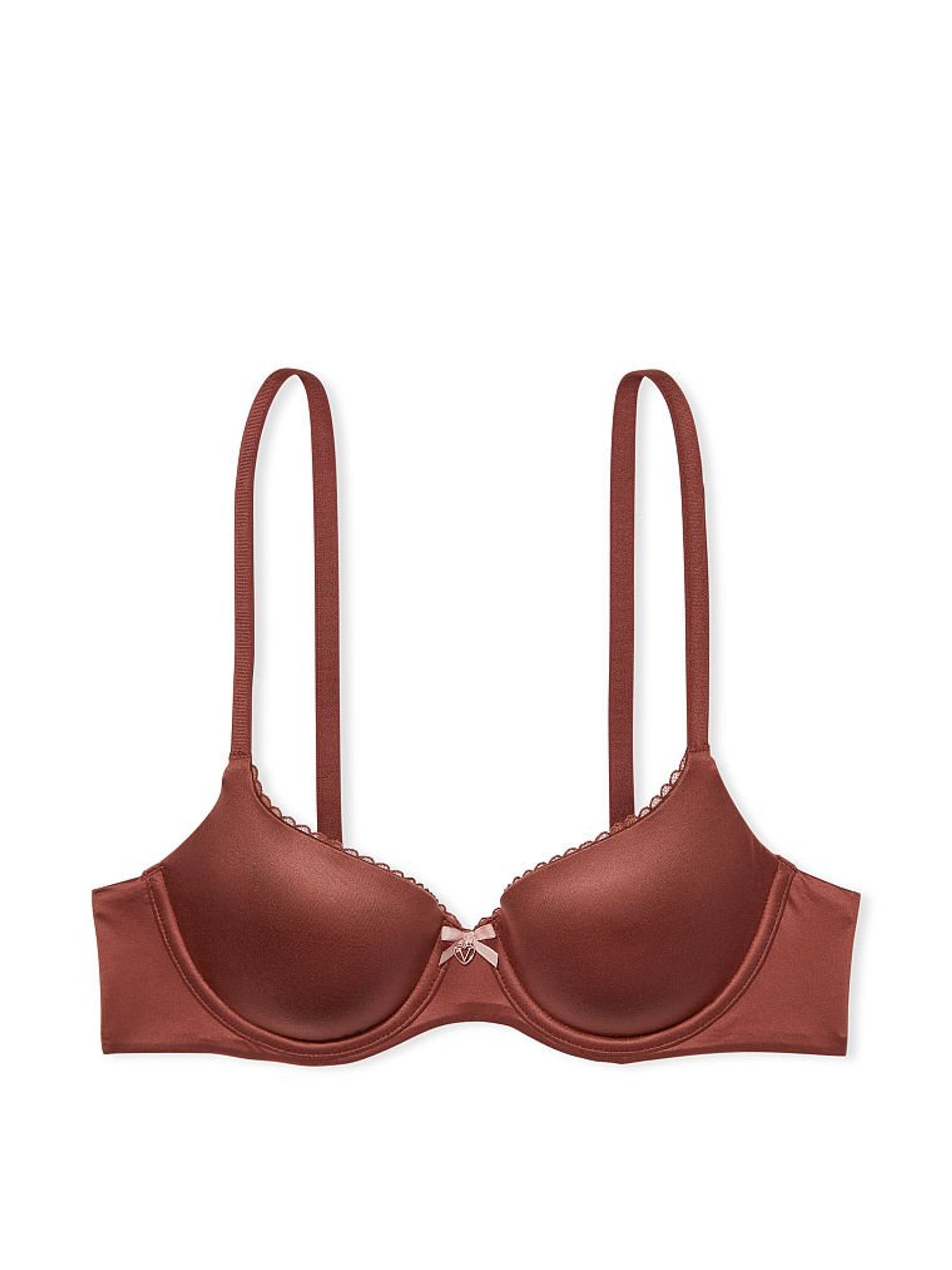 Dark Cognac Brown Smooth Lightly Lined Demi Bra - Image 4 of 4