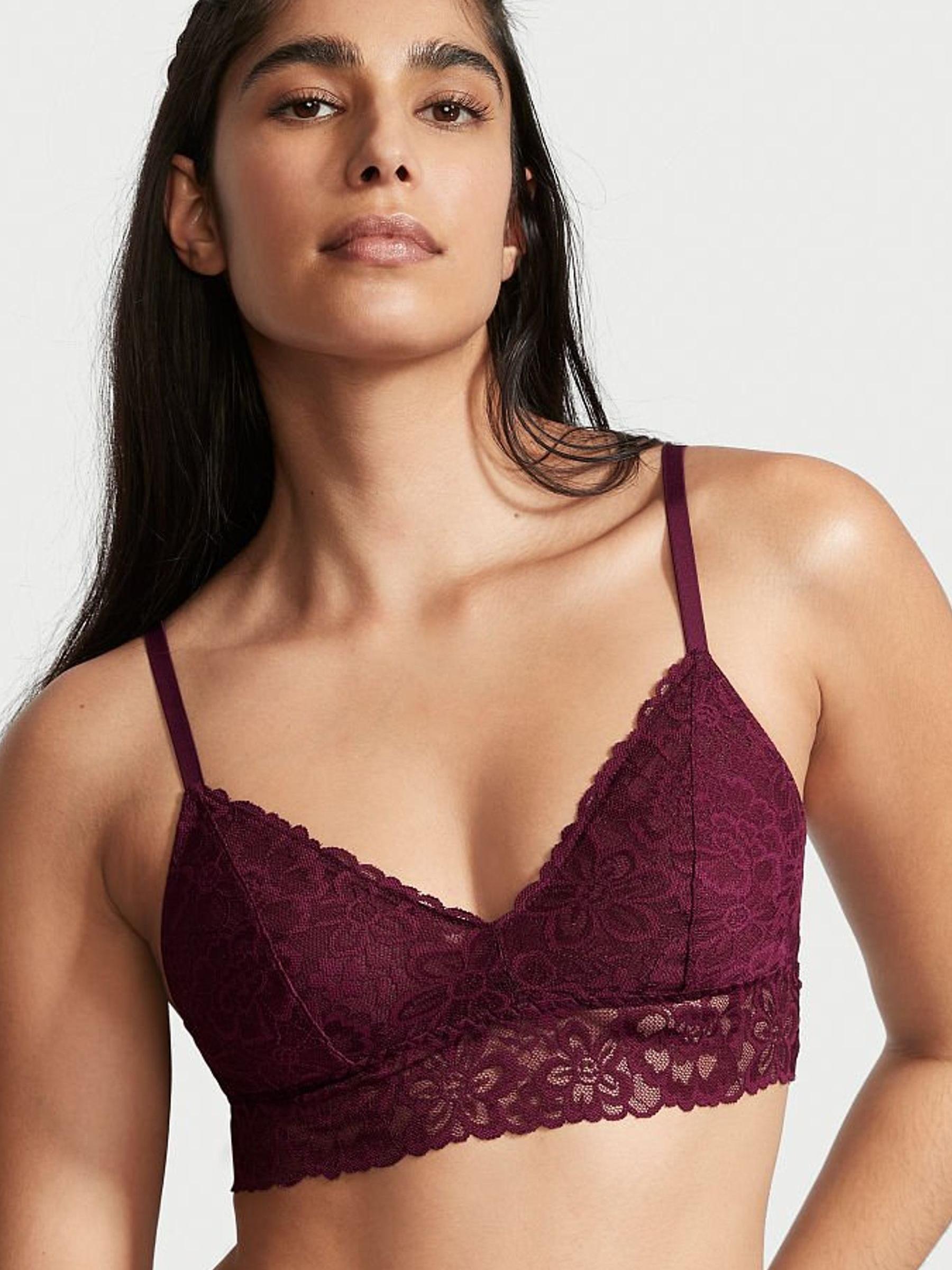 Burgundy Purple Lace Unlined Bralette - Image 1 of 3