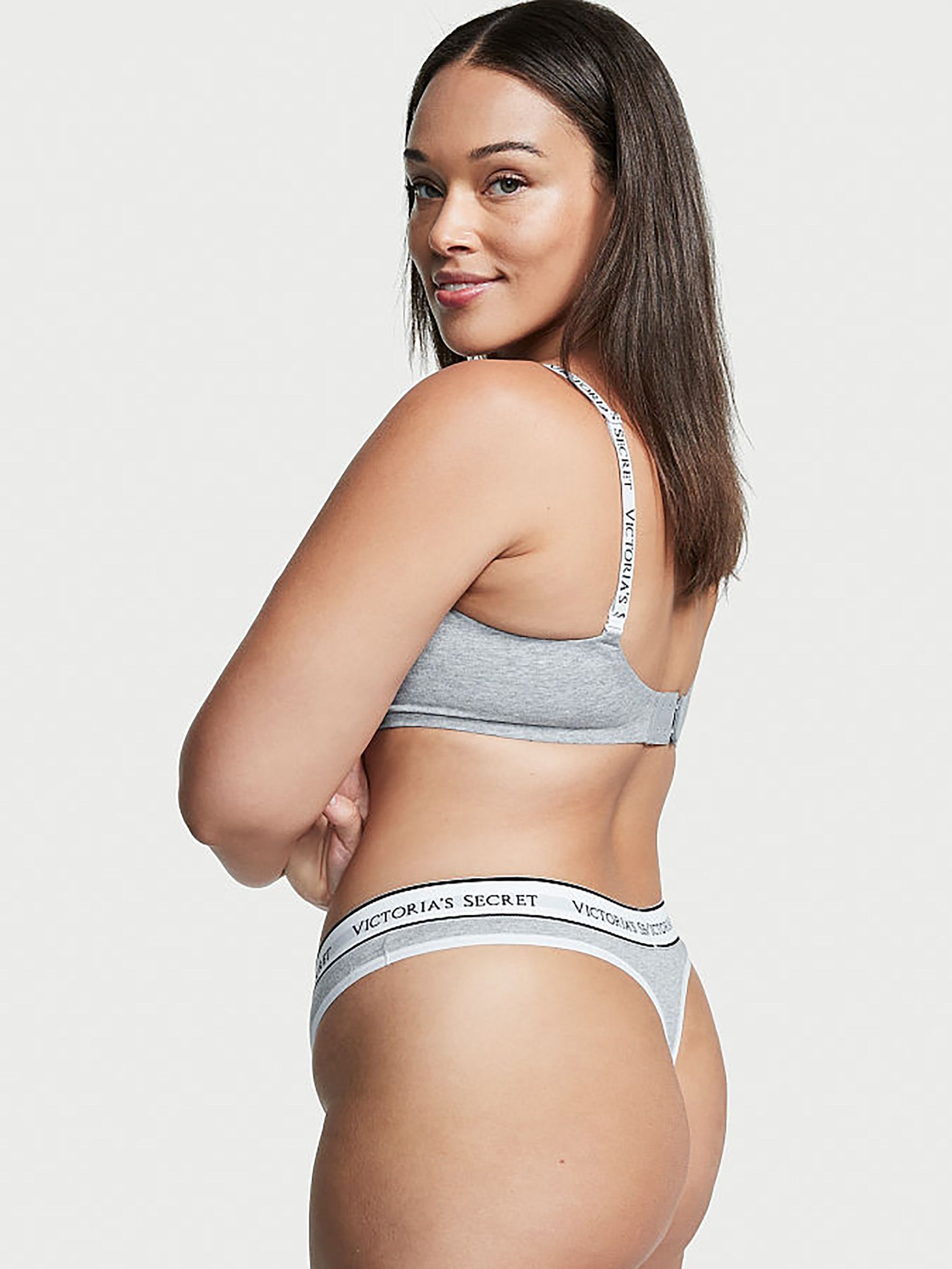 Grey Thong Logo Knickers - Image 2 of 3