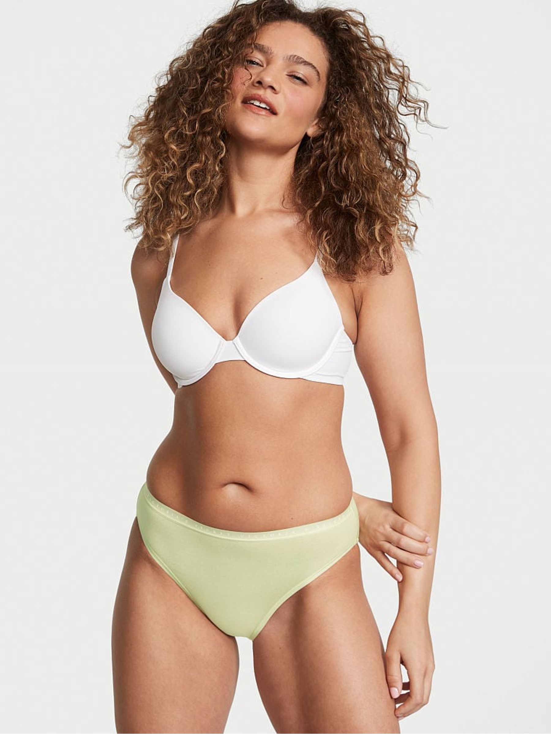 Iced Olive Green Stretch Cotton High Leg Brief Joggery - Image 1 of 3