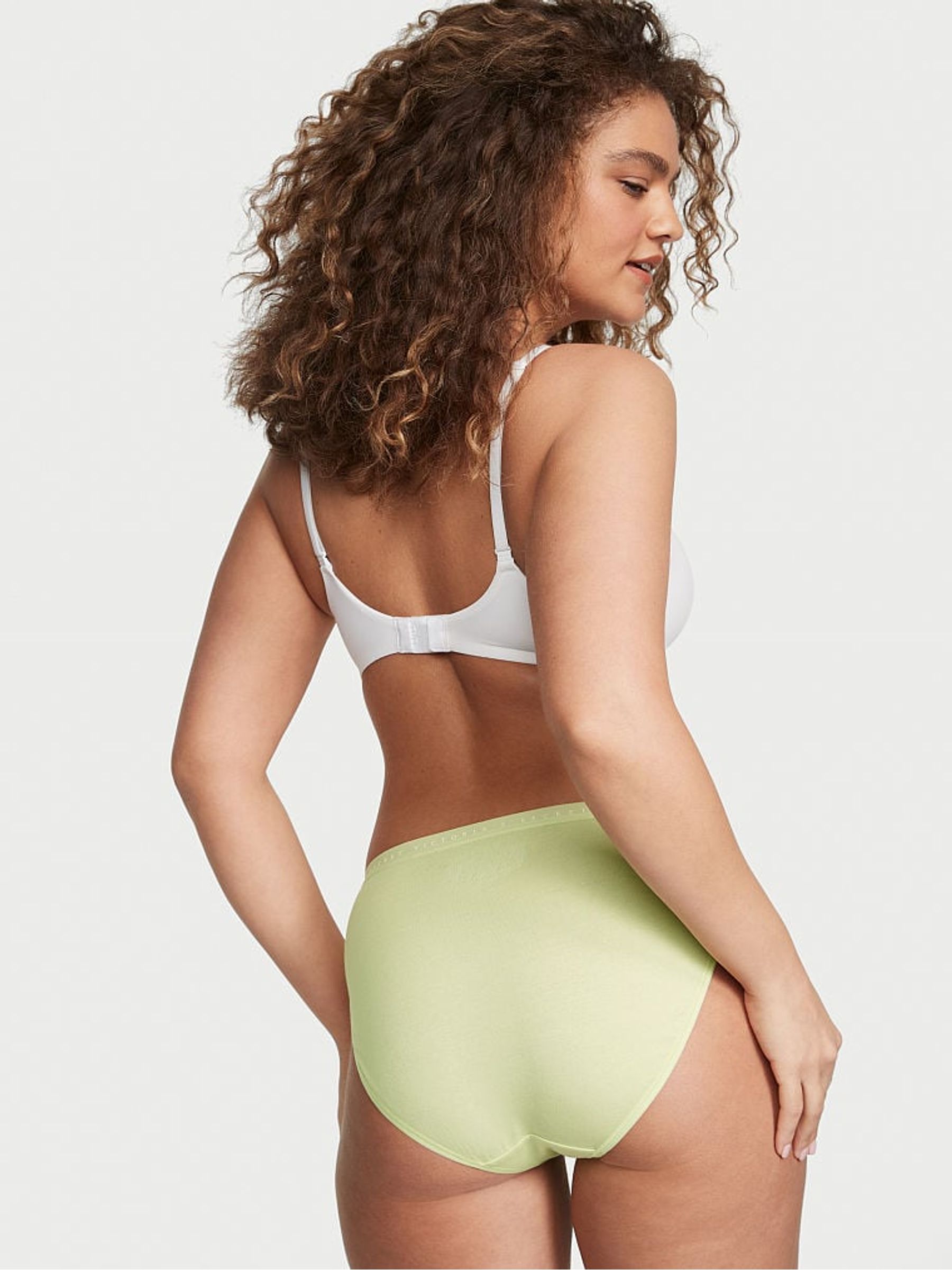 Iced Olive Green Stretch Cotton High Leg Brief Joggery - Image 2 of 3