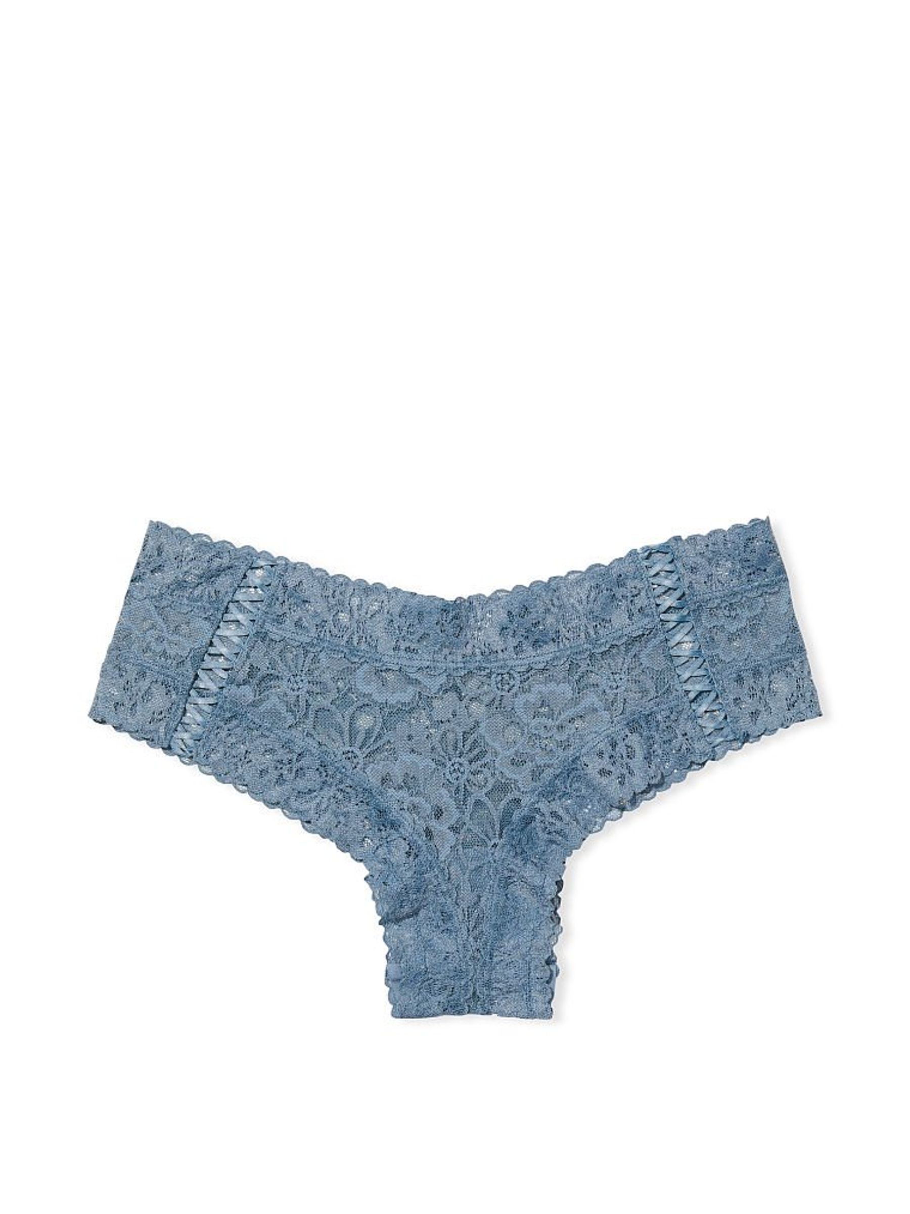 Faded Denim Blue Lace Cheeky Knickers - Image 3 of 3