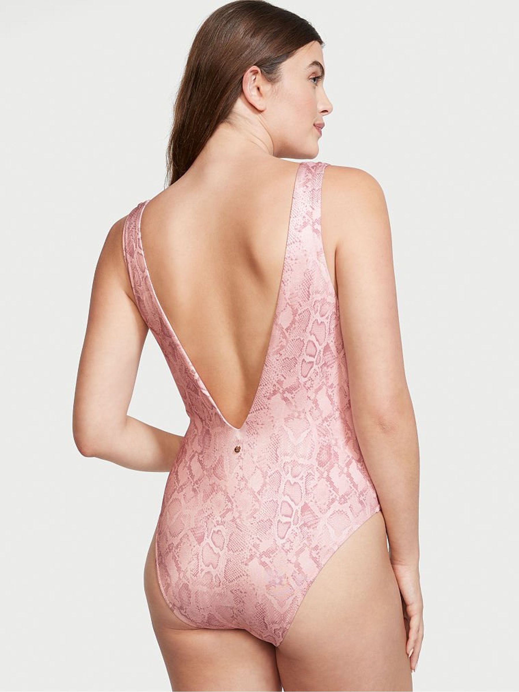 Pink Snake Twist Plunge OnePiece - Image 2 of 3