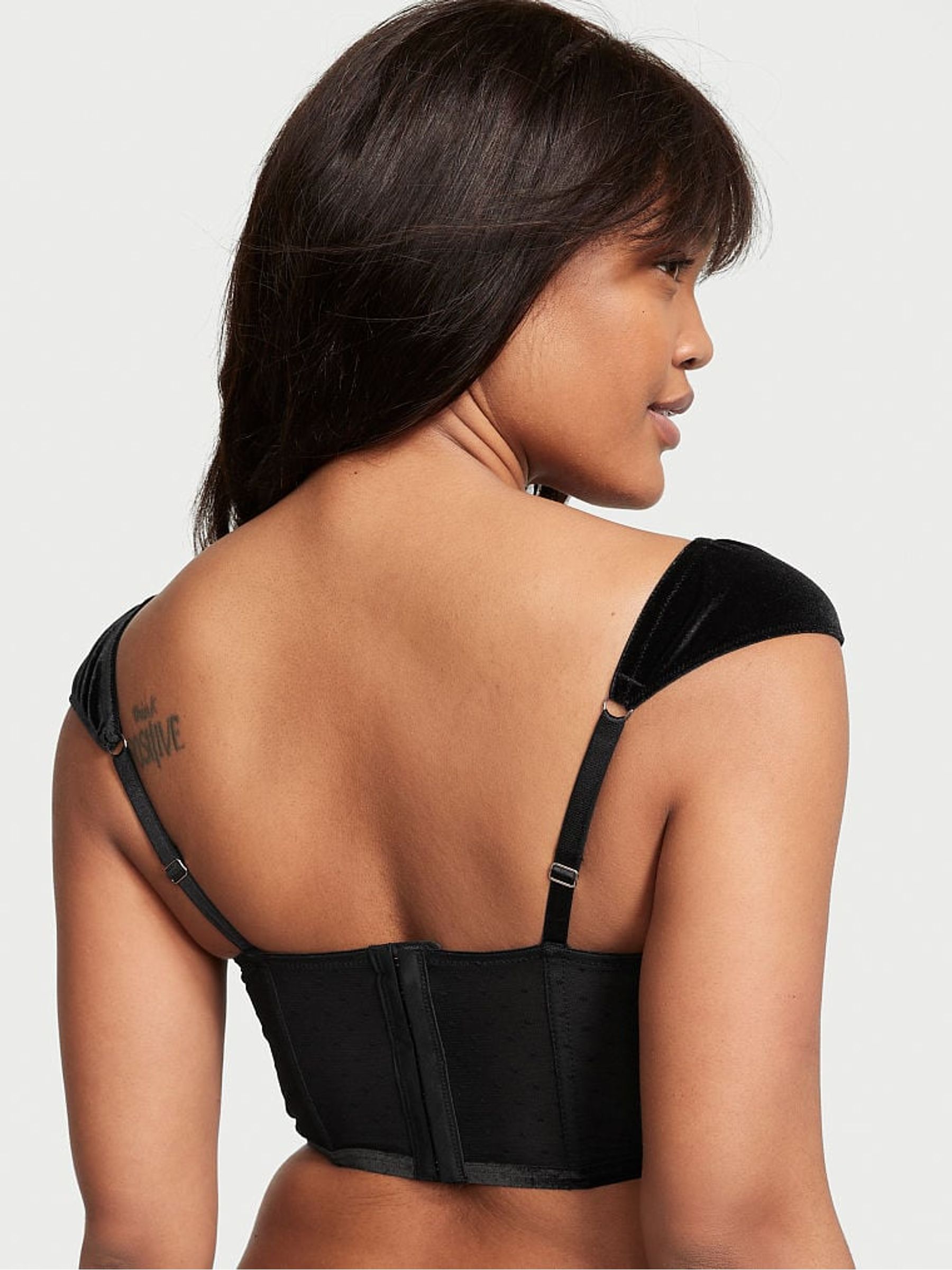 Black Velvet Corset Bra Top - Image 2 of 4