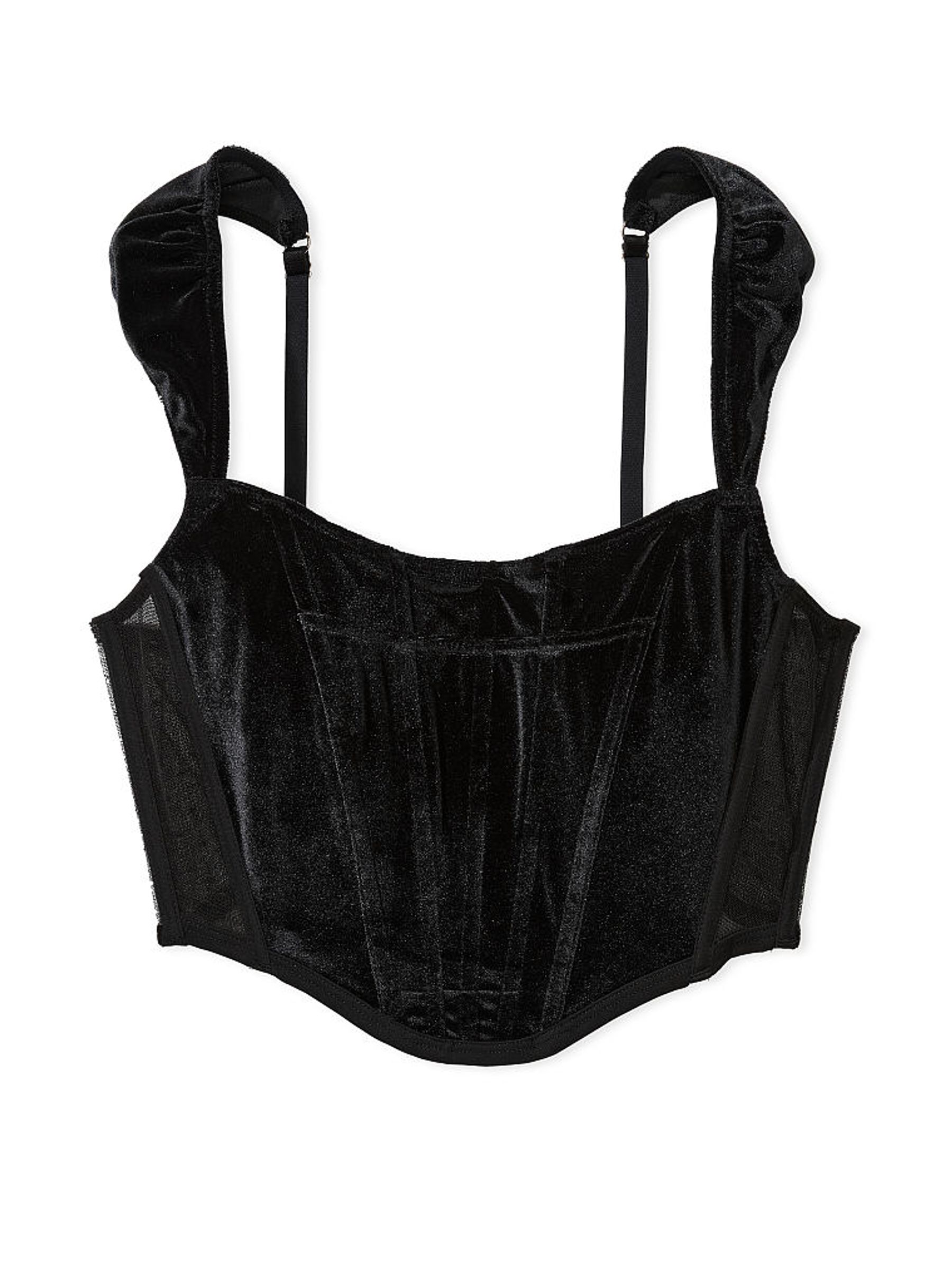 Black Velvet Corset Bra Top - Image 4 of 4