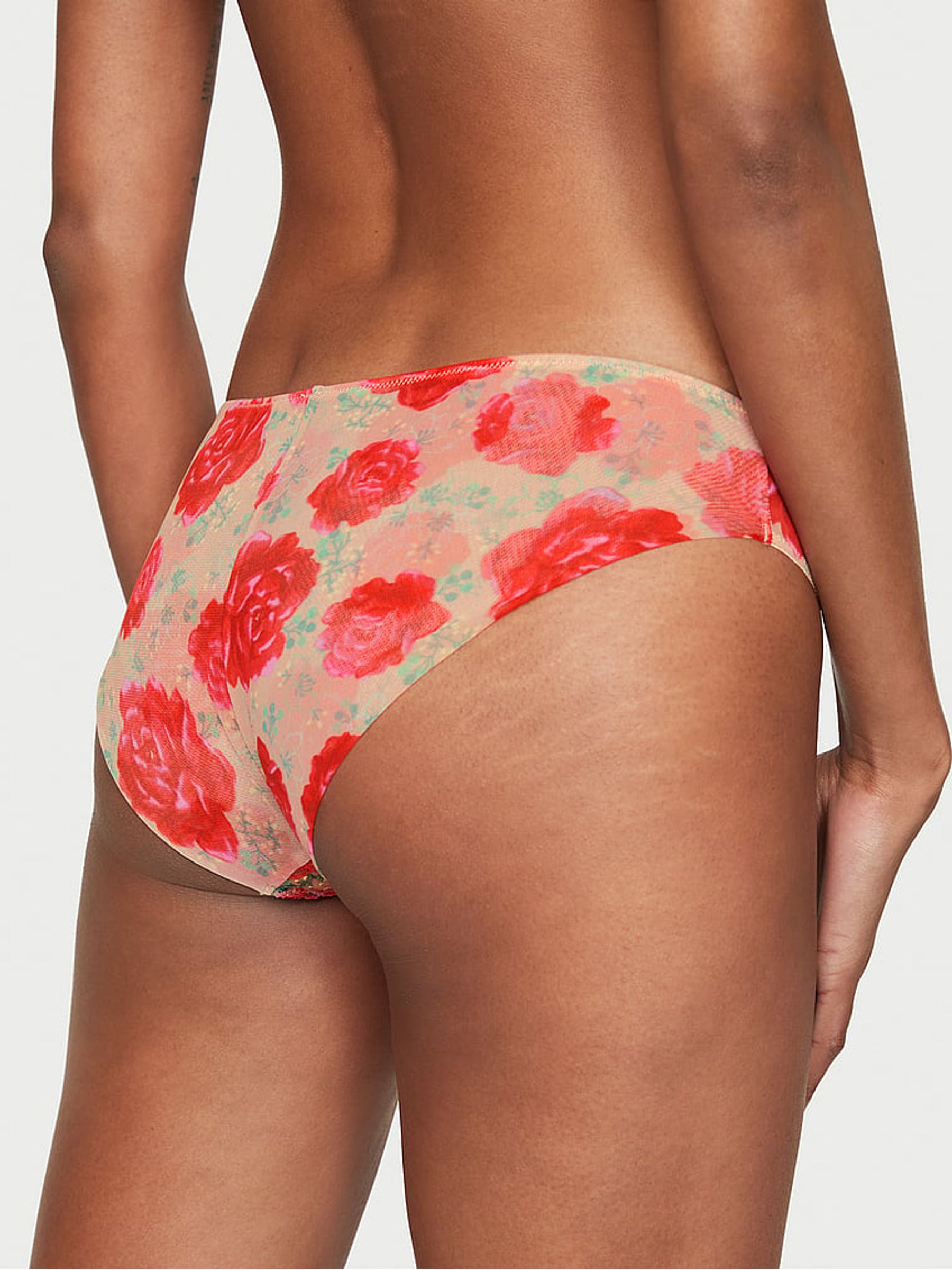 Tomato Red Embroidered Illuminating Blooms Cheeky Knickers - Image 2 of 3
