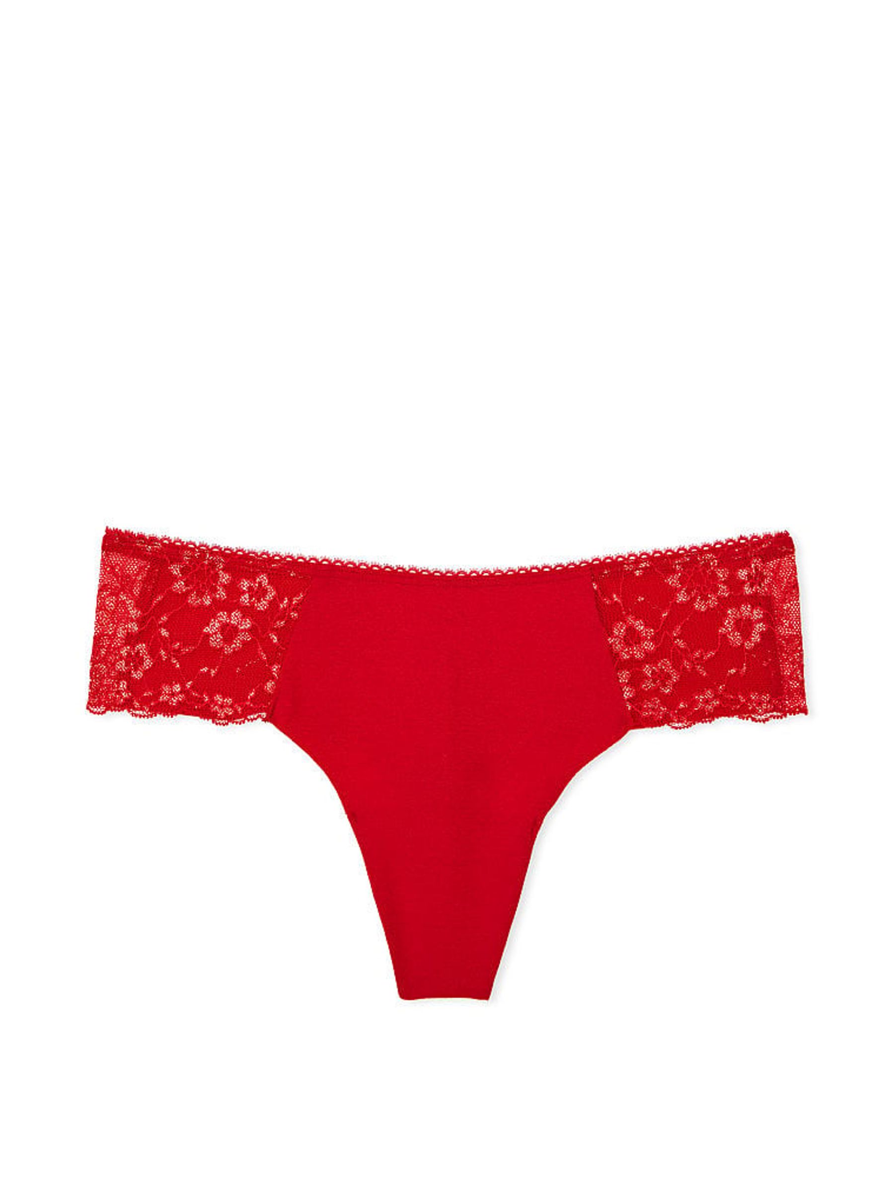 Lipstick Red Gold Posey Lace Thong Knickers - Image 3 of 3