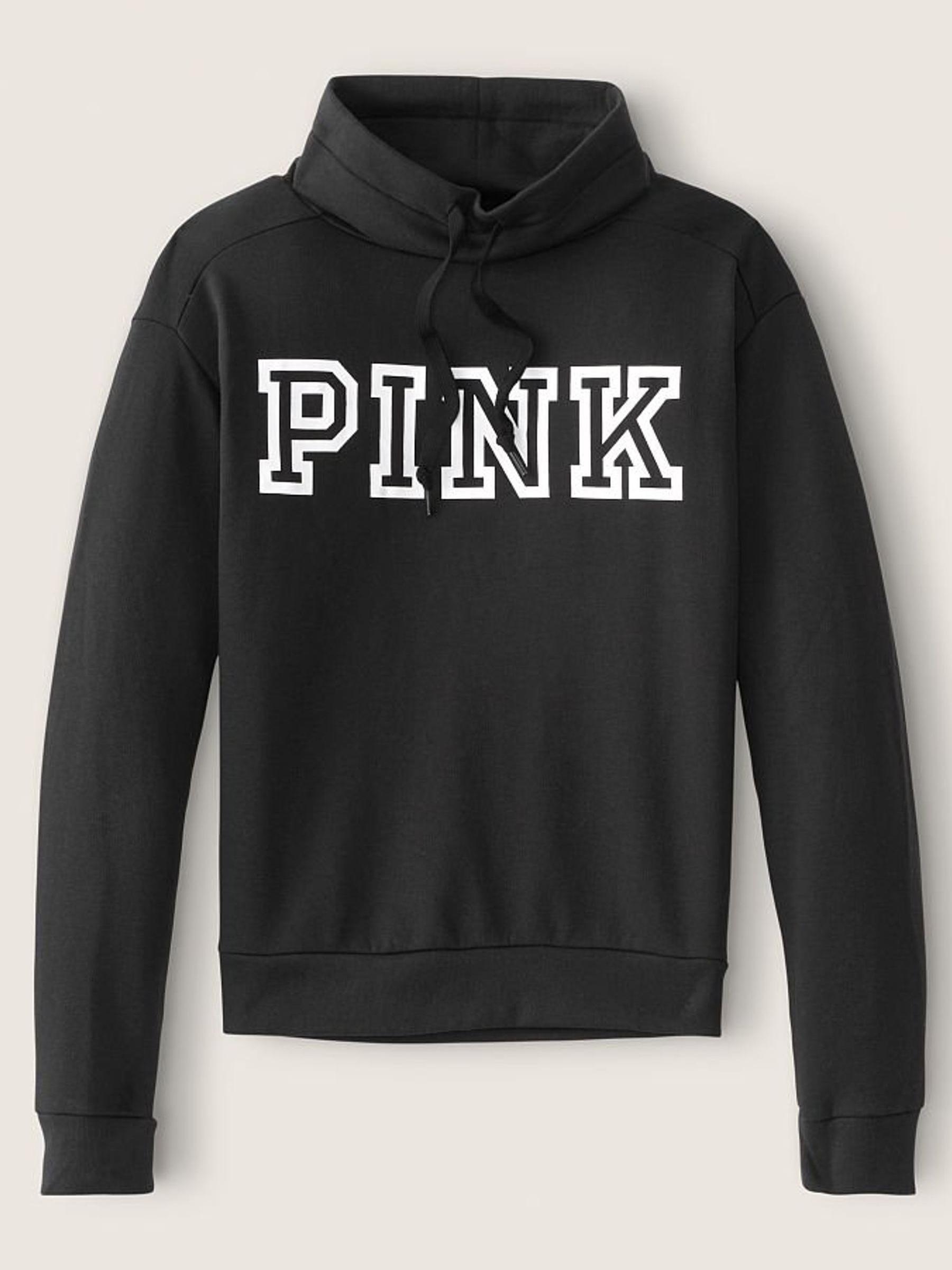 Pure Black Classic Logo Everyday Lounge Cowl Neck Pullover - Image 1 of 4 Pure Black Classic Logo Everyday Lounge Cowl Neck Pullover - Image 1 of 4