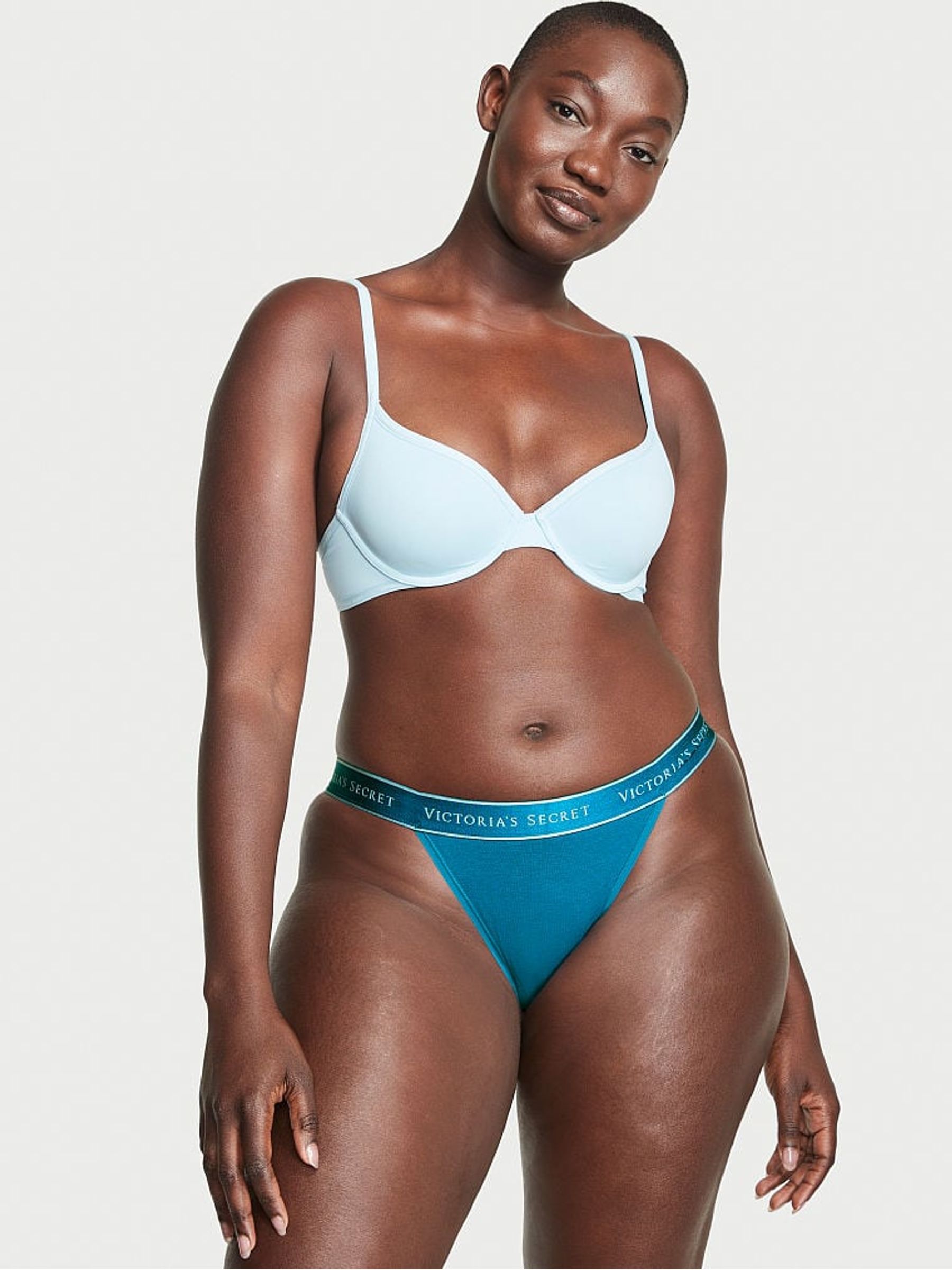 Evening Tide Blue Logo Tanga Knickers - Image 1 of 3