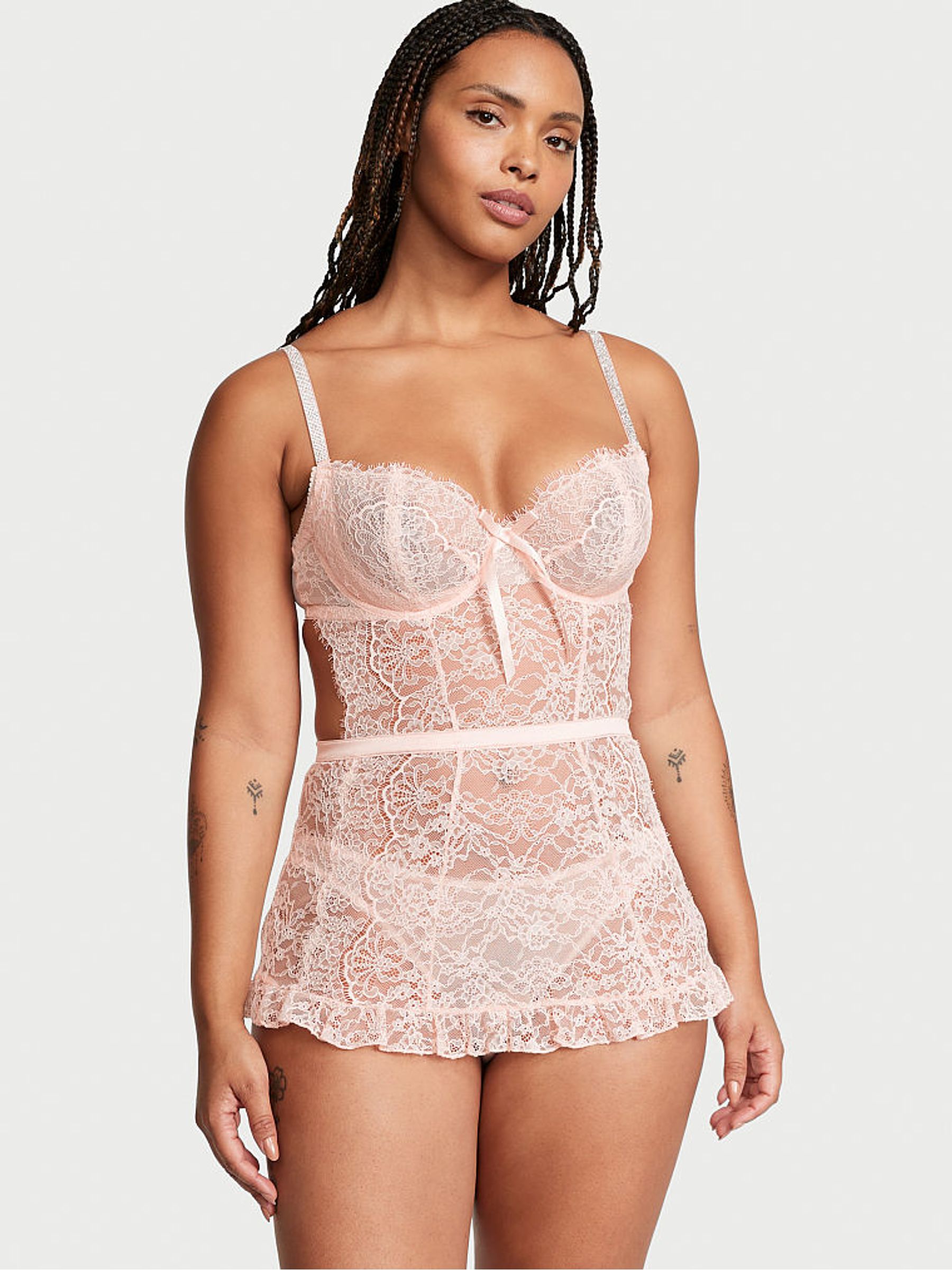 Purest Pink Sugar Coated Embellishment Babydoll - Image 1 of 1