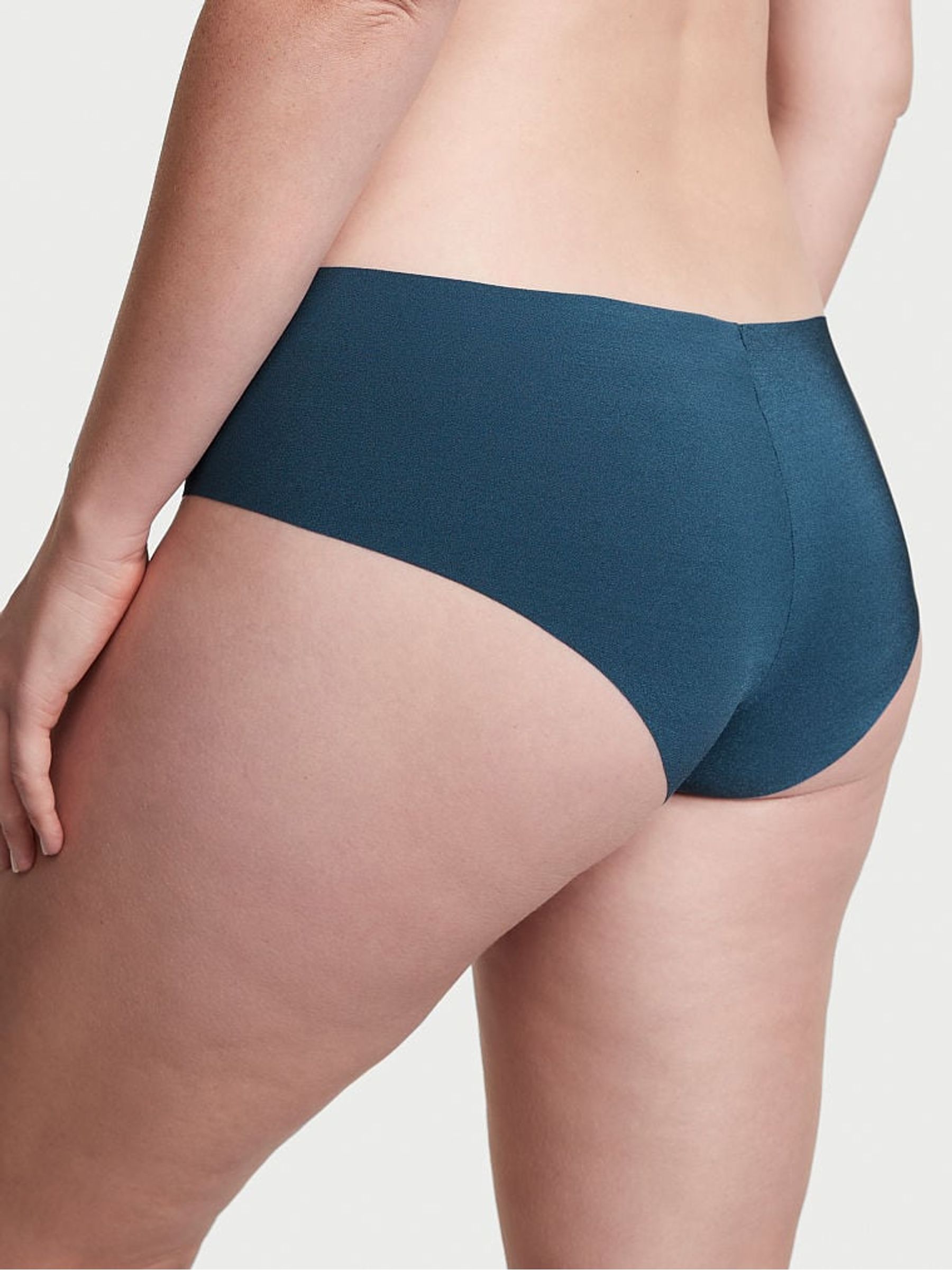 Midnight Sea Blue Silver Posey Lace Cheeky Knickers - Image 2 of 4