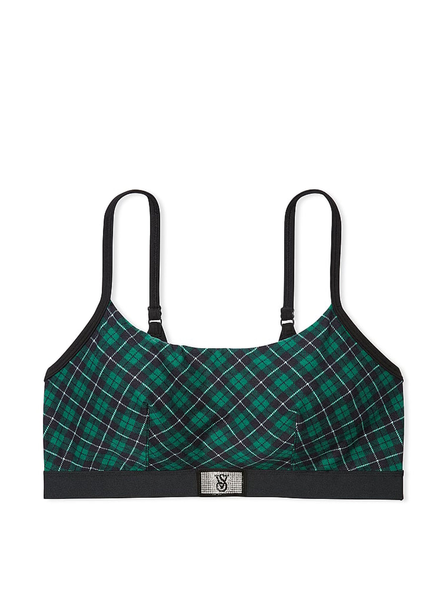 Shaded Spruce Green Buffalo Tartan Bralette Bra - Image 3 of 3