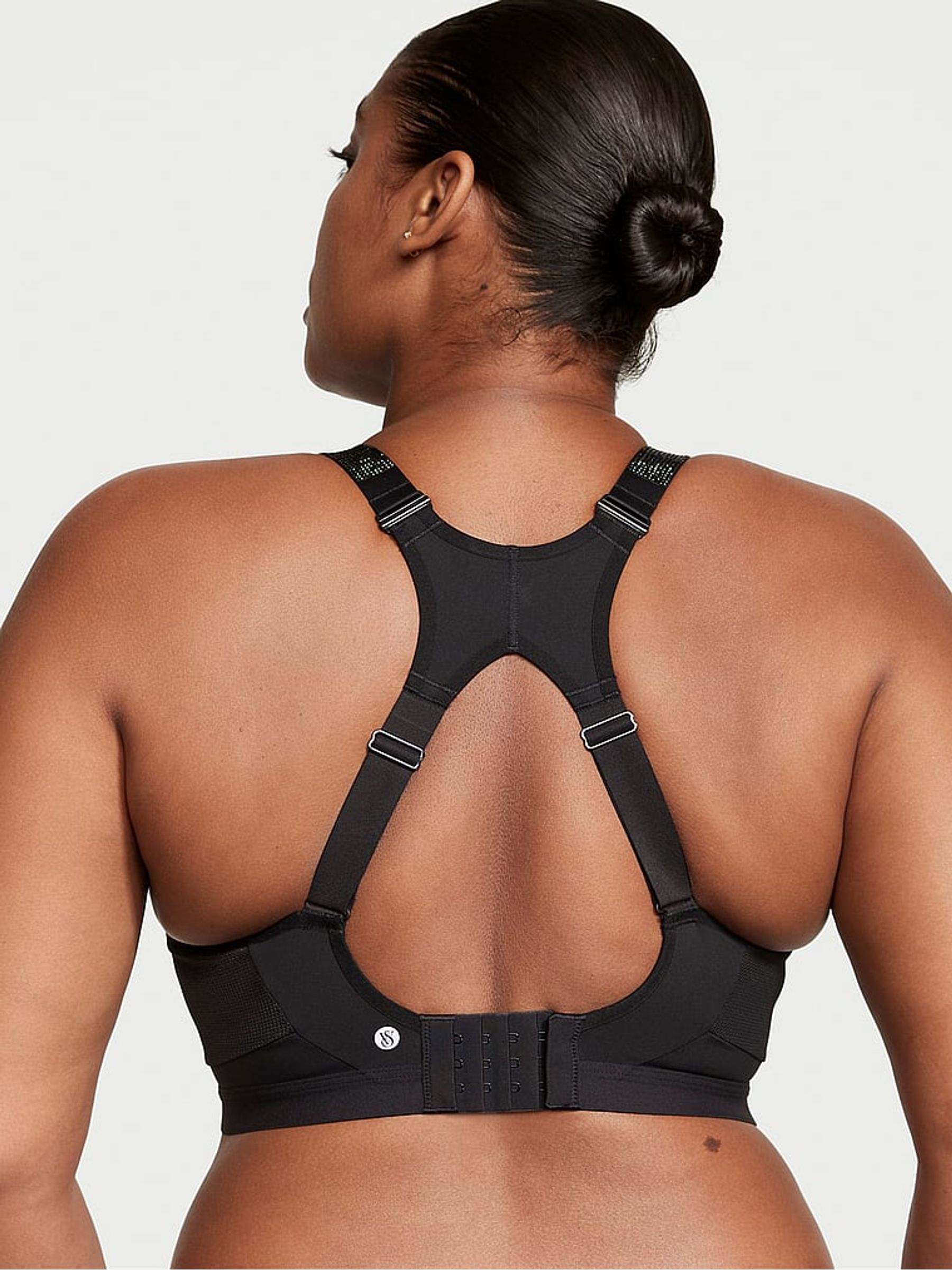 Shine Strap Black Smooth Lightly Lined High Impact Sports Bra - Image 2 of 3