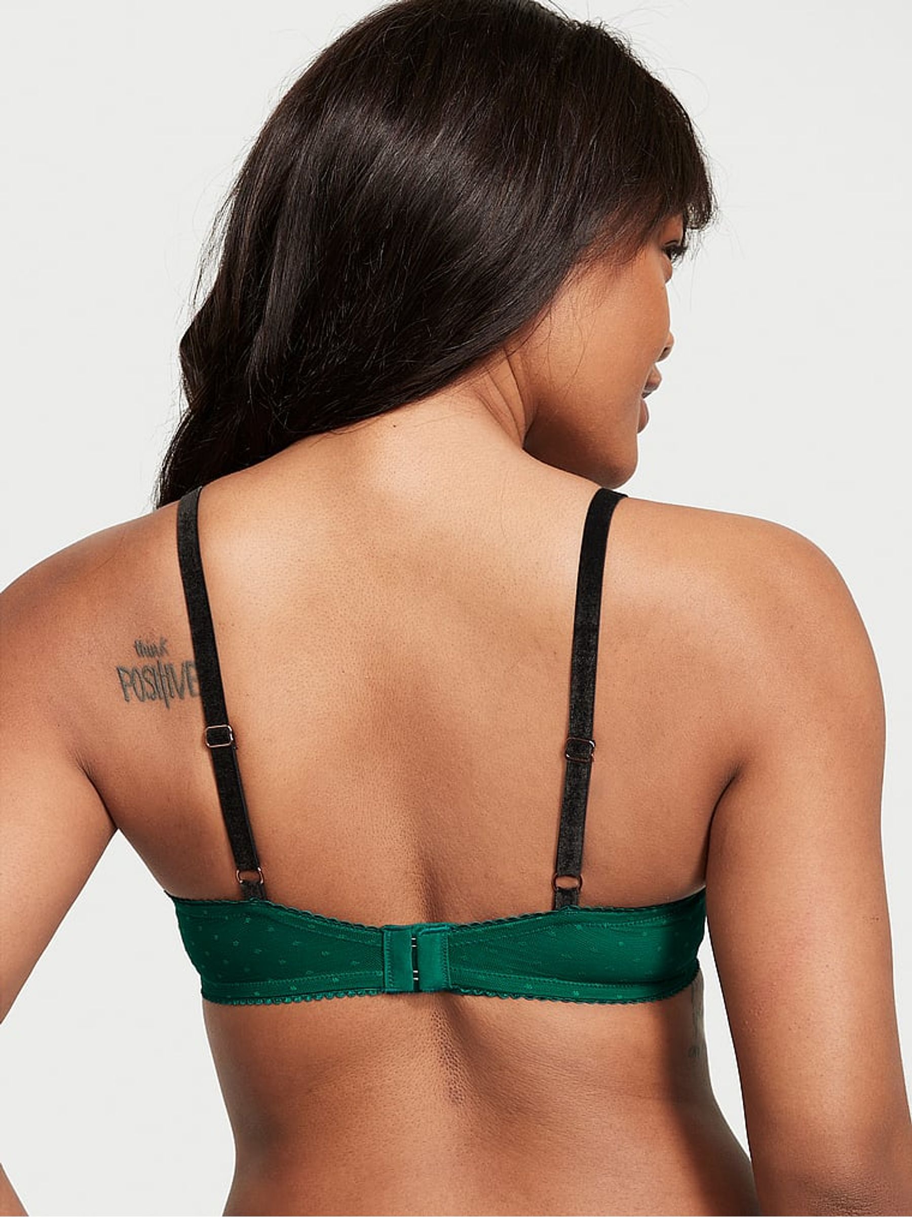 Spruce Green Lace trim Balcony Bra - Image 2 of 3
