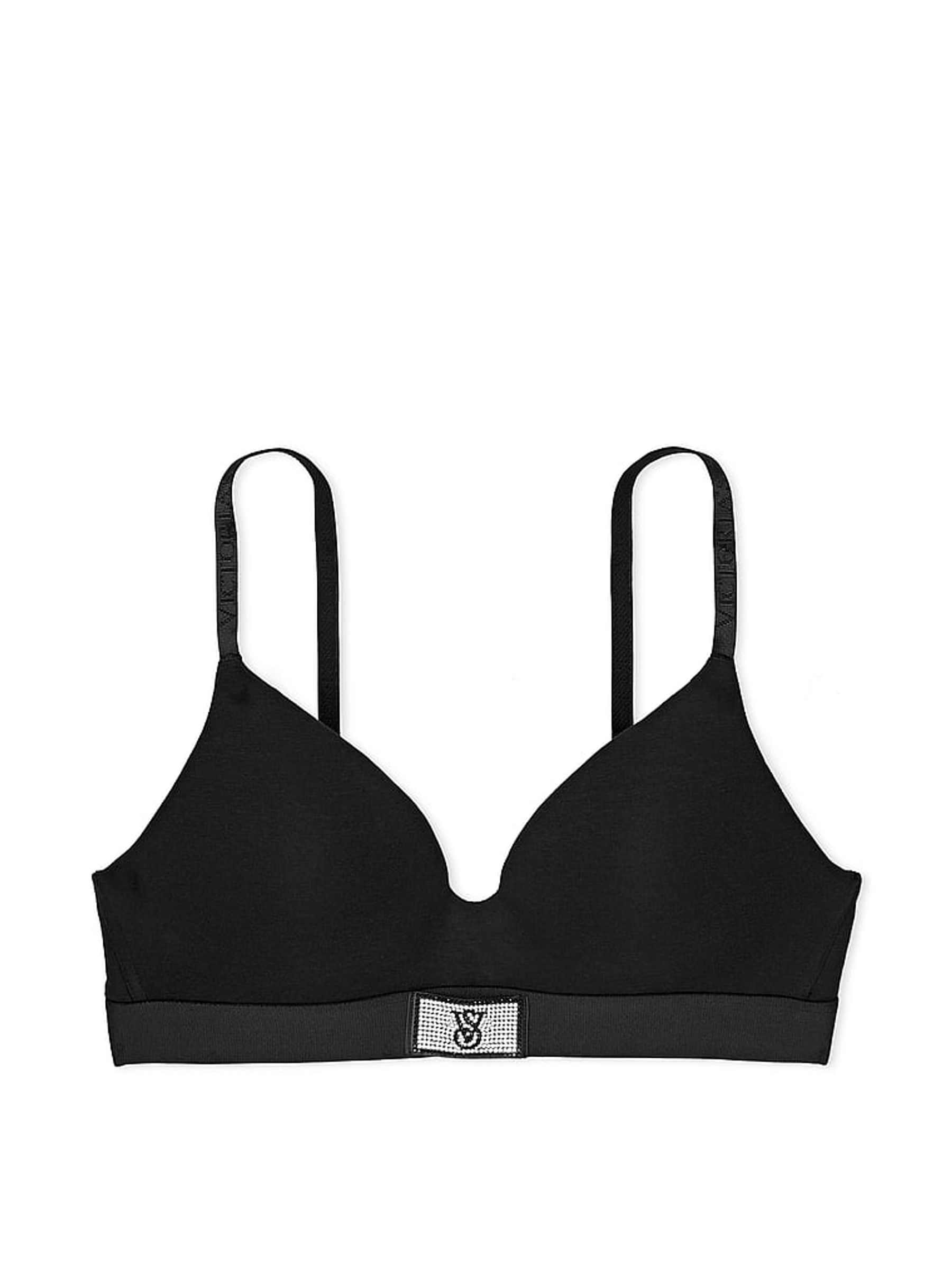 Black Shine Non Wired Lightly Lined Bra - Image 1 of 1