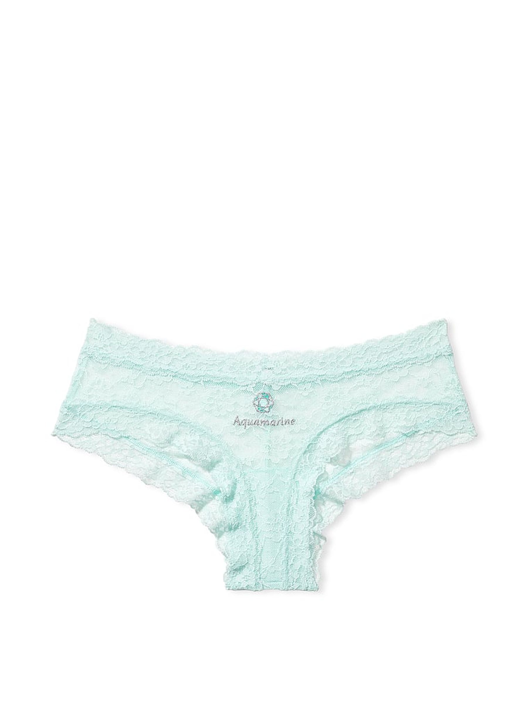Blue Crystalline Birthstone Embroidery Cheeky Lace Knickers - Image 3 of 3