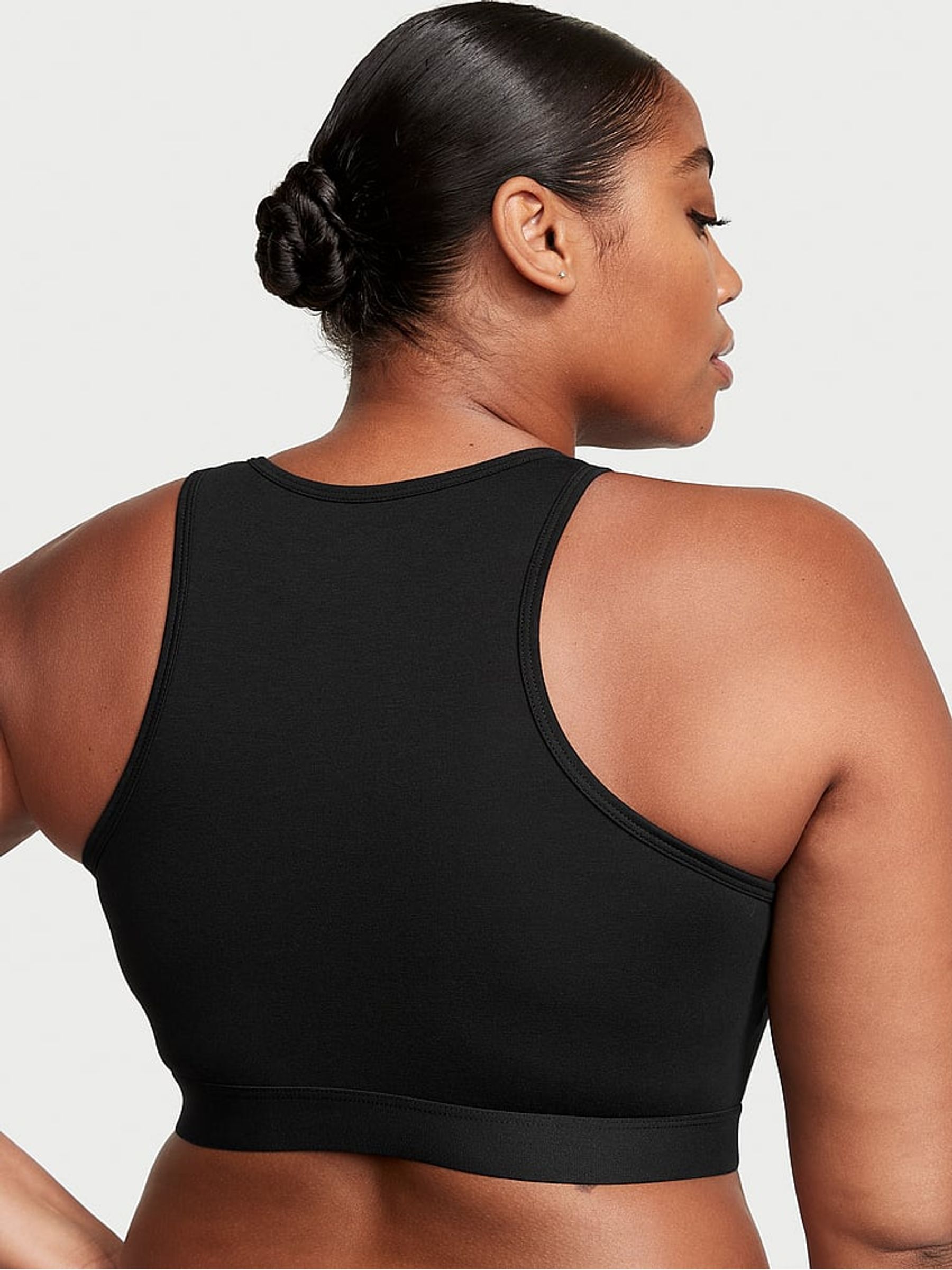 Black Scattered Shine Bralette Low Impact T-Shirt Bra - Image 2 of 3