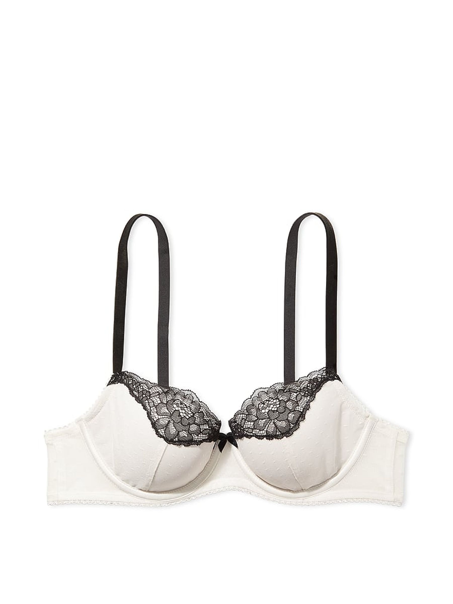 Coconut White Lace Trim Lightly Lined Demi Bra - Image 3 of 3