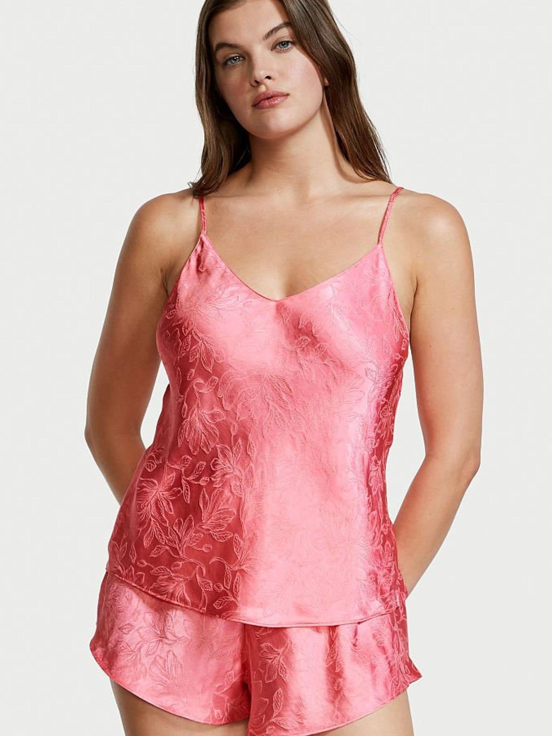 Cocktail Pink Satin Draped Back Cami Set - Image 1 of 1
