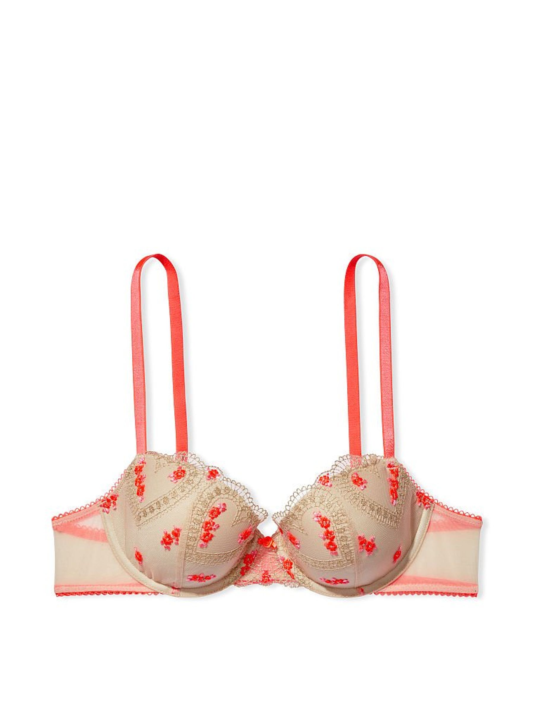 Champagne Nude Embroidered Lightly Lined Demi Bra - Image 4 of 4