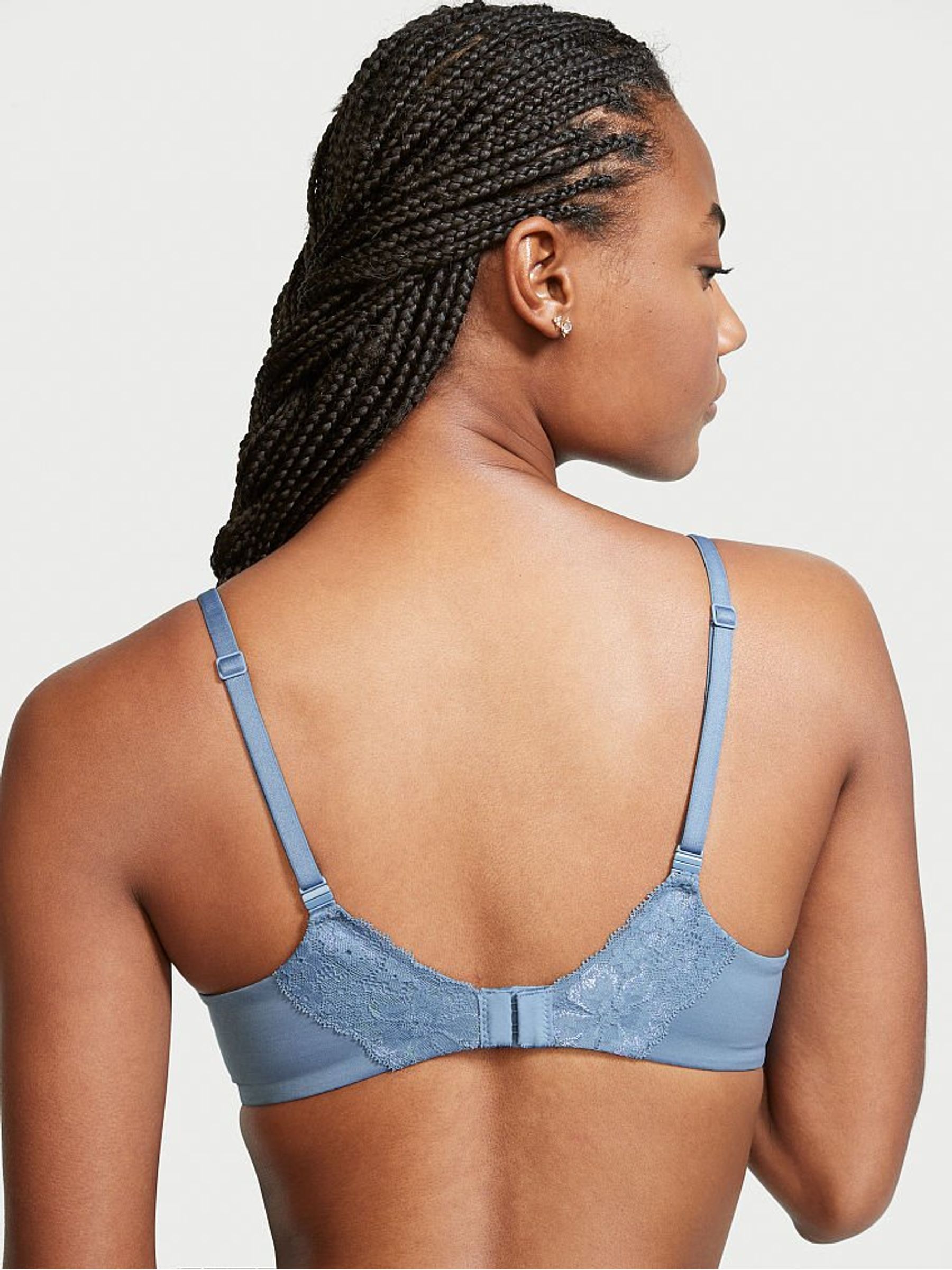 Faded Denim Blue Lace Lightly Lined Demi Bra - Image 2 of 3