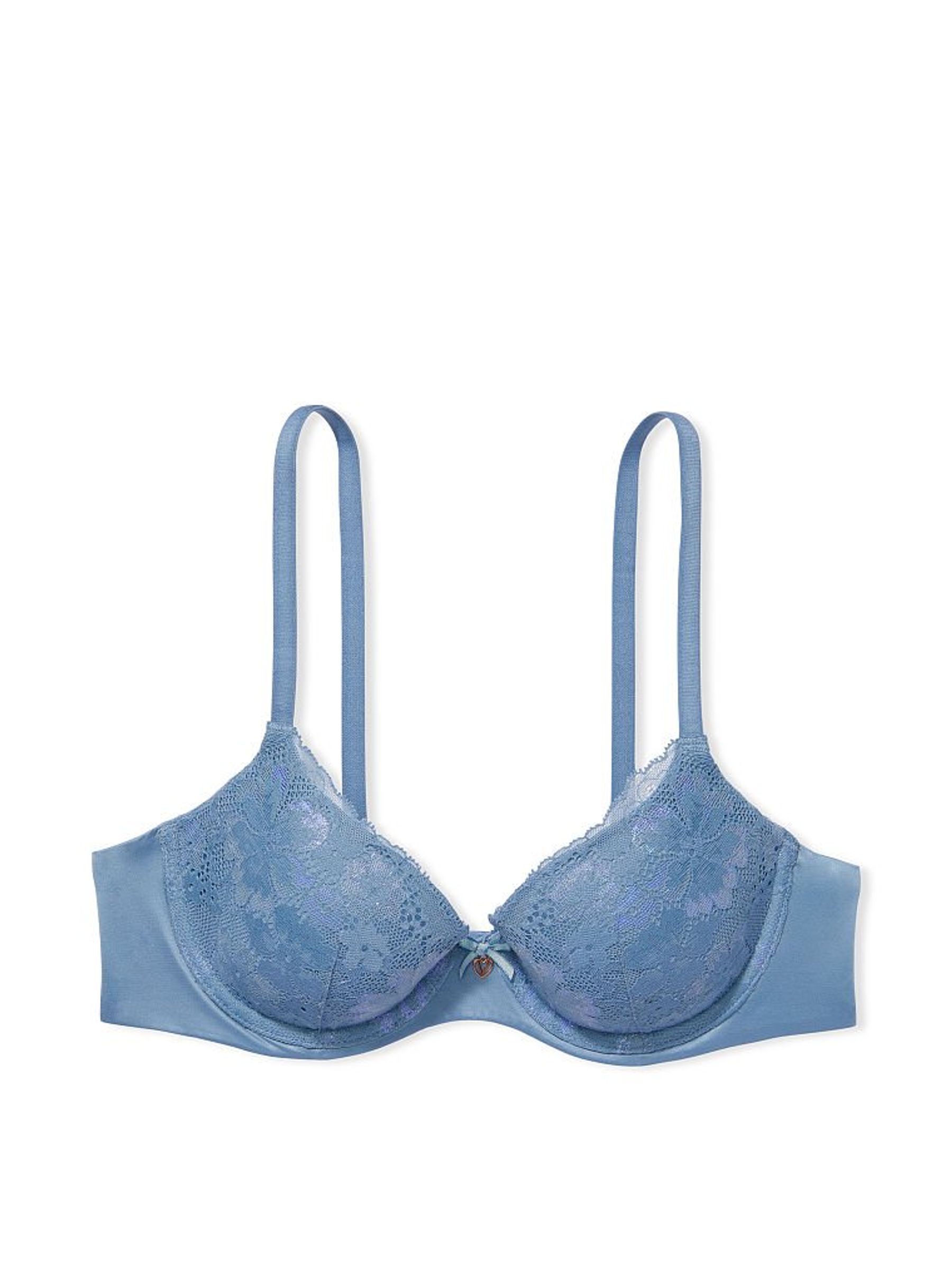 Faded Denim Blue Lace Lightly Lined Demi Bra - Image 3 of 3