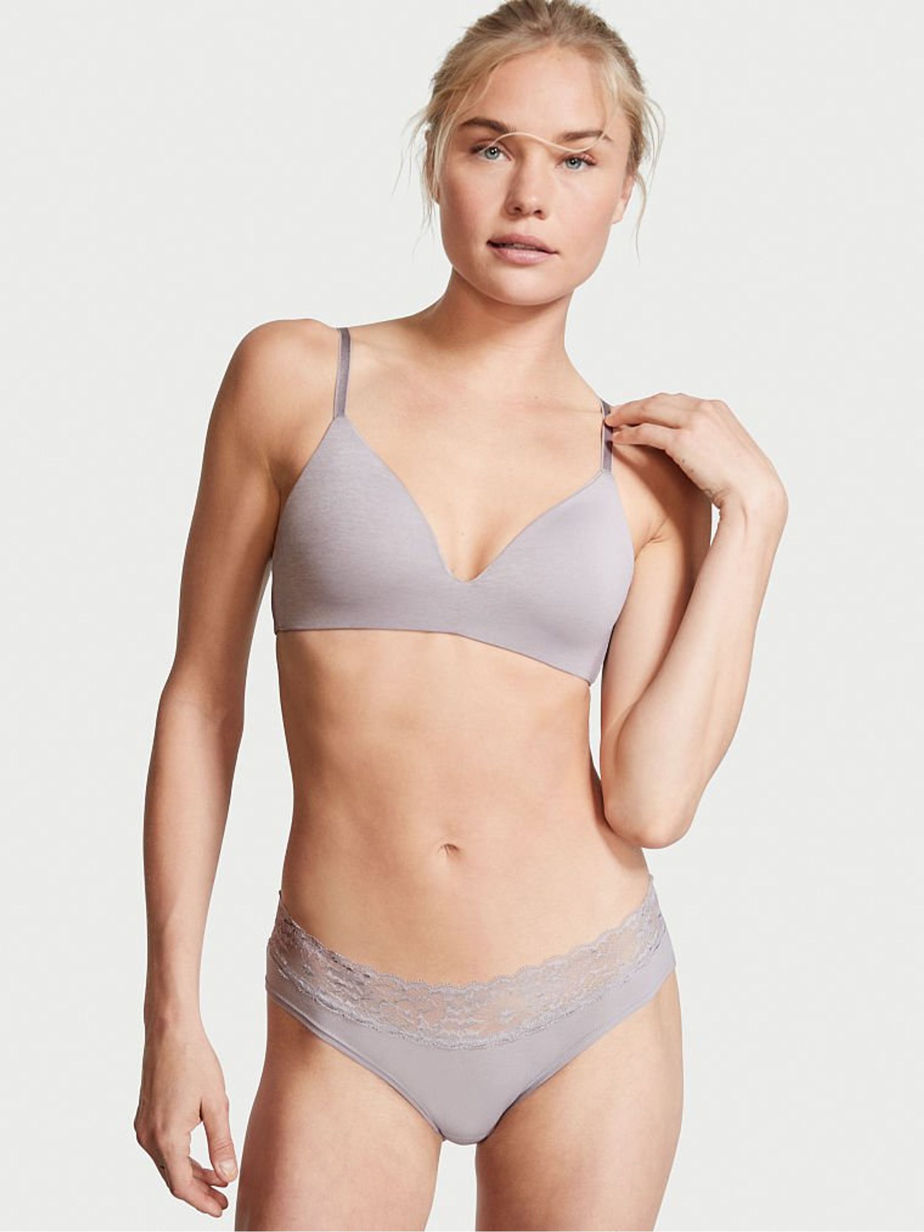 Grey Skies Retro Floral LaceWaist Hipster Panty - Image 1 of 3
