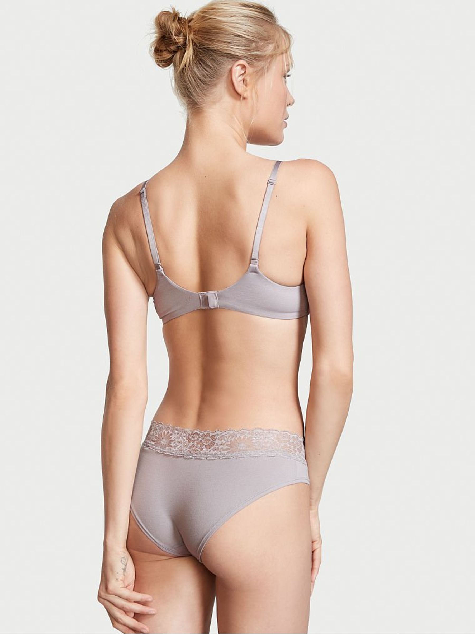 Grey Skies Retro Floral LaceWaist Hipster Panty - Image 2 of 3