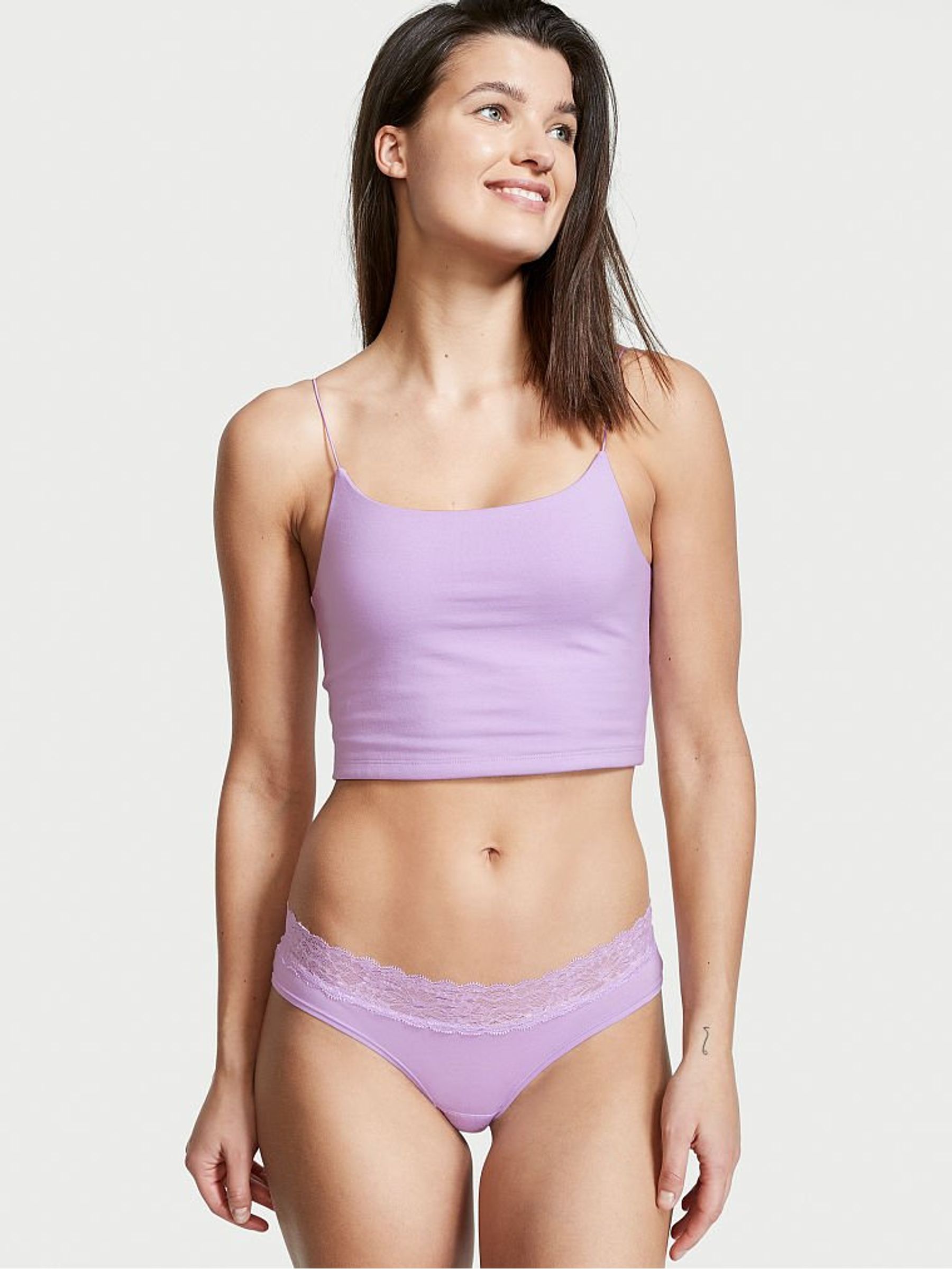 Unicorn Purple Retro Floral LaceWaist Hipster Panty - Image 1 of 3