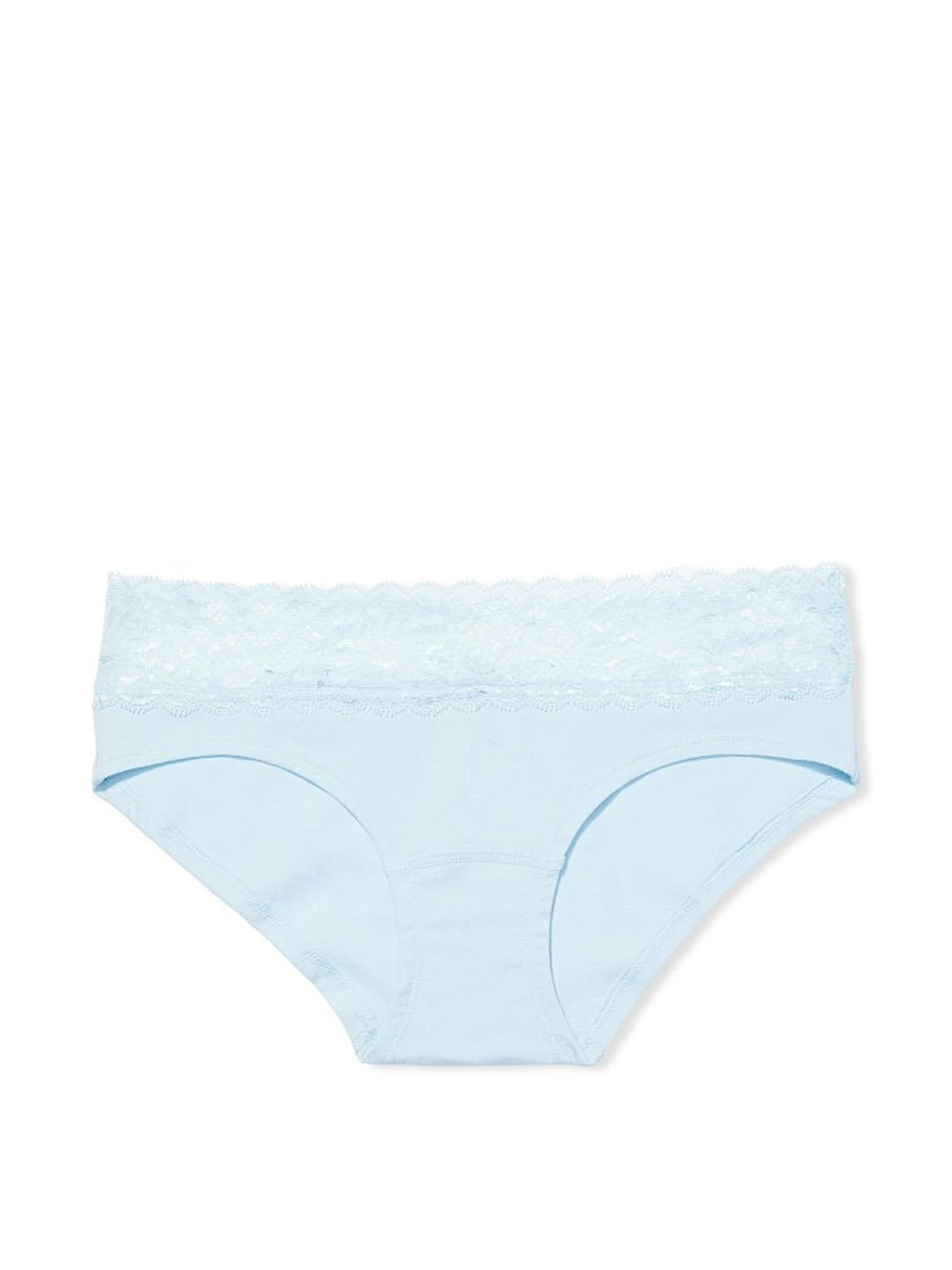 Powder Blue Retro Floral LaceWaist Hipster Panty - Image 3 of 3