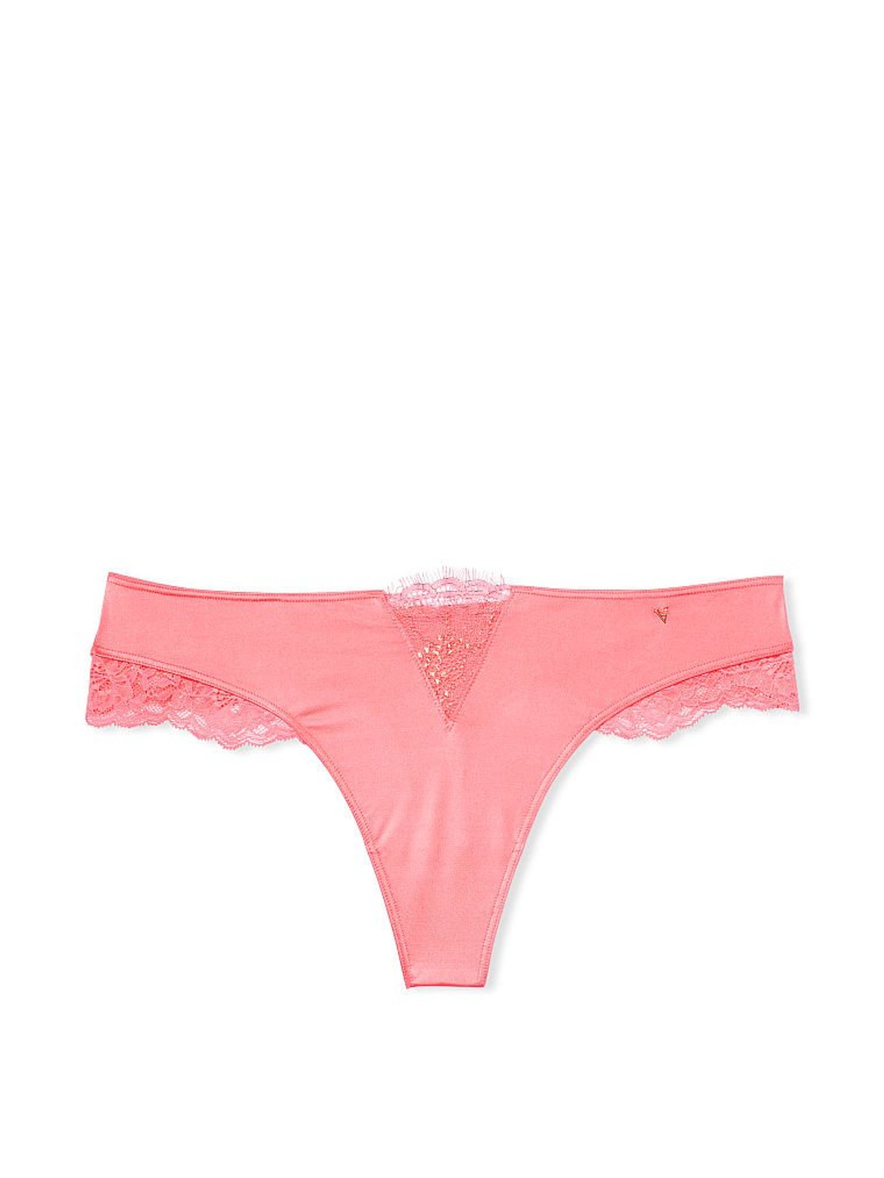 Pink Cocktail Lace Inset Thong Knickers - Image 3 of 4