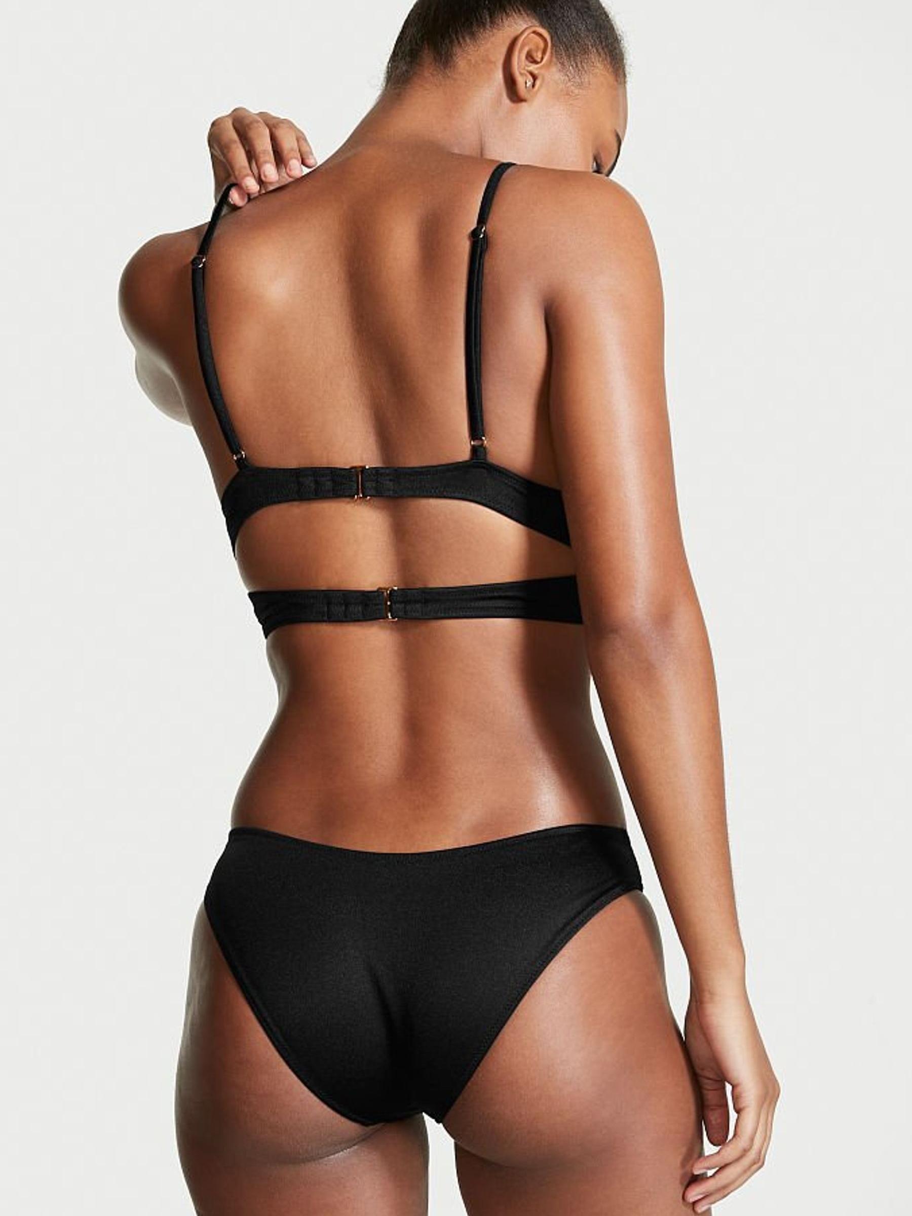 Black Plunge Triangle Bikini Top - Image 2 of 3