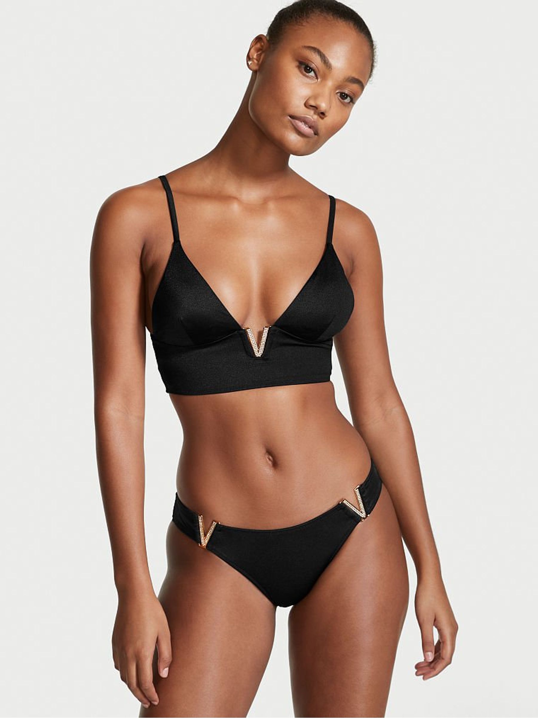 Black Nero VHardware Swim Bikini Bottom - Image 1 of 3
