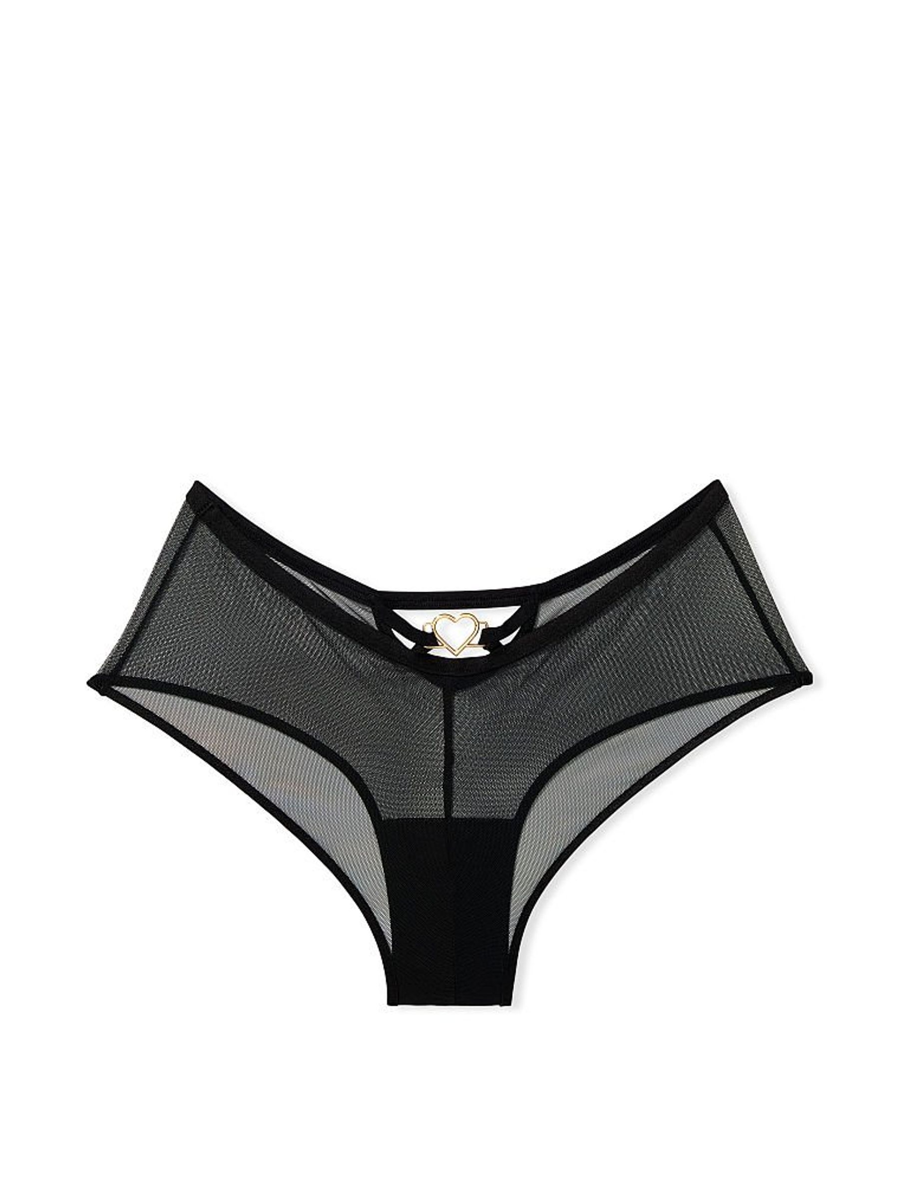 Black Micro Lace Inset Cheeky Panty - Image 3 of 3