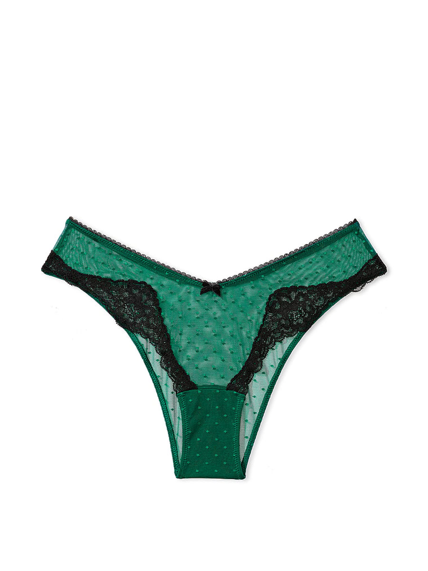 Black Ivy Green Black Lace Brazilian Knickers - Image 3 of 3